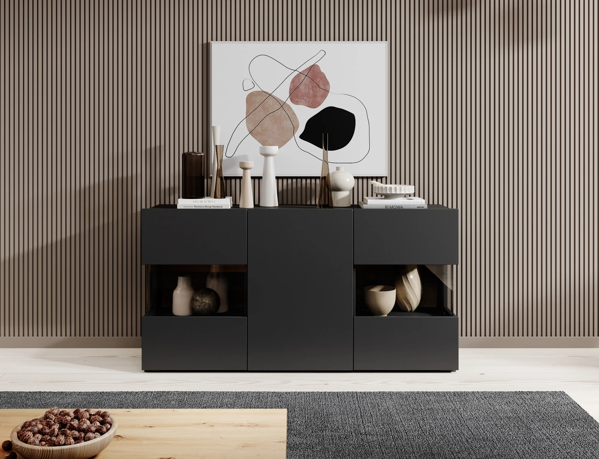 Asilento - Dressoir - Zwart - 120x35x60 cm - Image 3