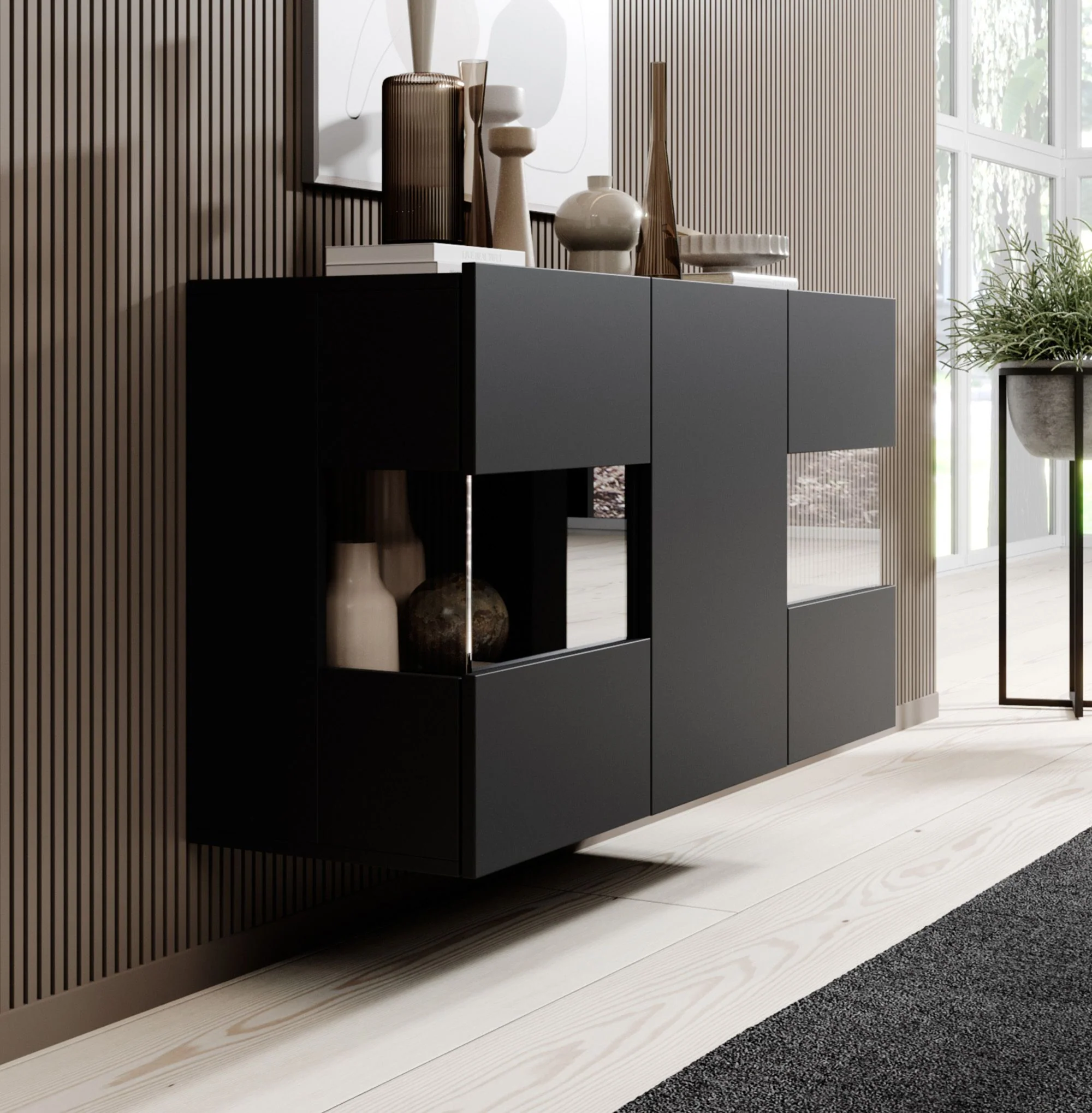 Asilento - Dressoir - Zwart - 120x35x60 cm - Image 6