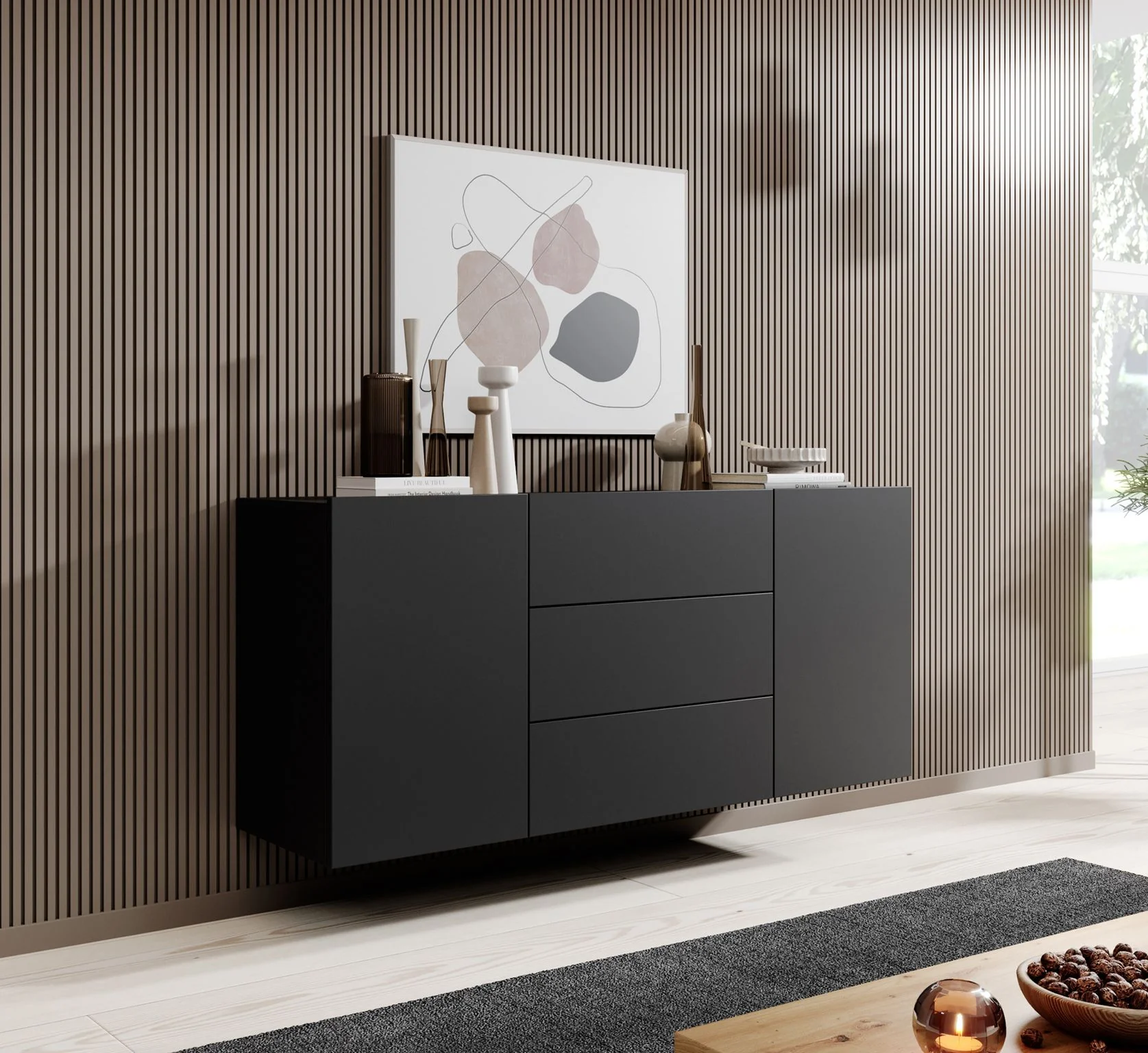 Asilento - Dressoir - Zwart - 140x35x60 cm - Image 2