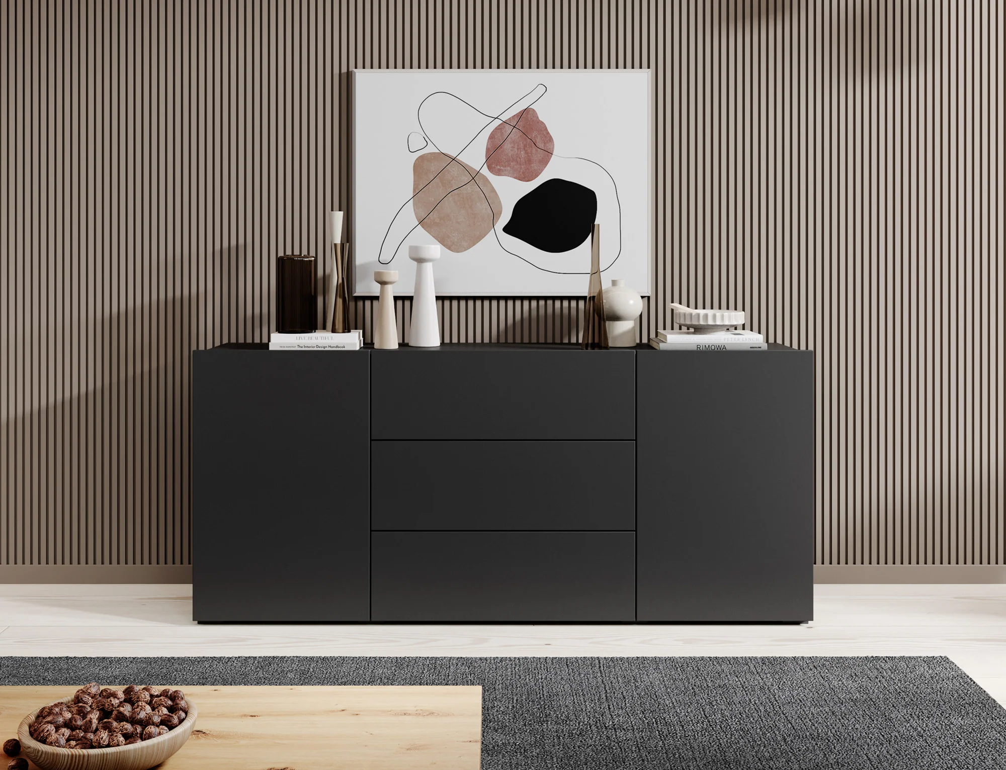 Asilento - Dressoir - Zwart - 140x35x60 cm - Image 3