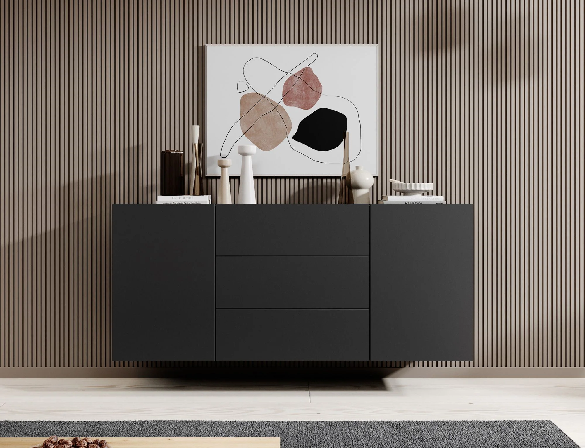 Asilento - Dressoir - Zwart - 140x35x60 cm - Image 5