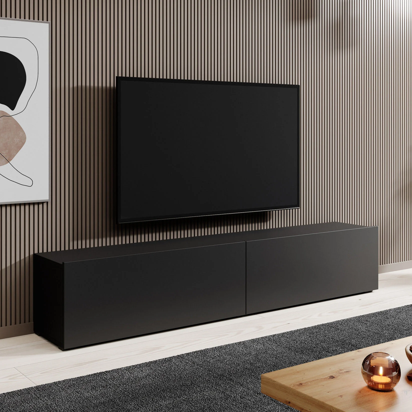 Asilento - TV-Meubel - Mat zwart - 180 cm - Image 3