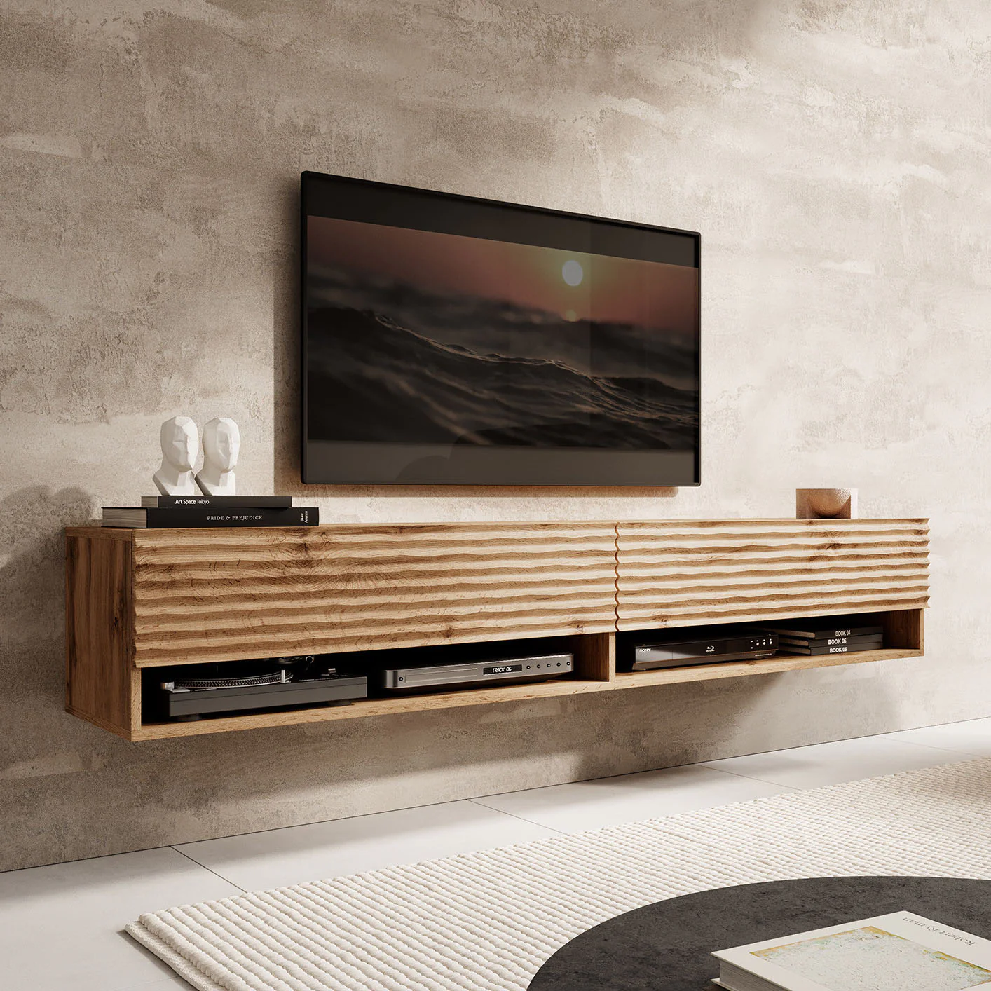 Asino - TV-Meubel - Wave eiken - 180 cm
