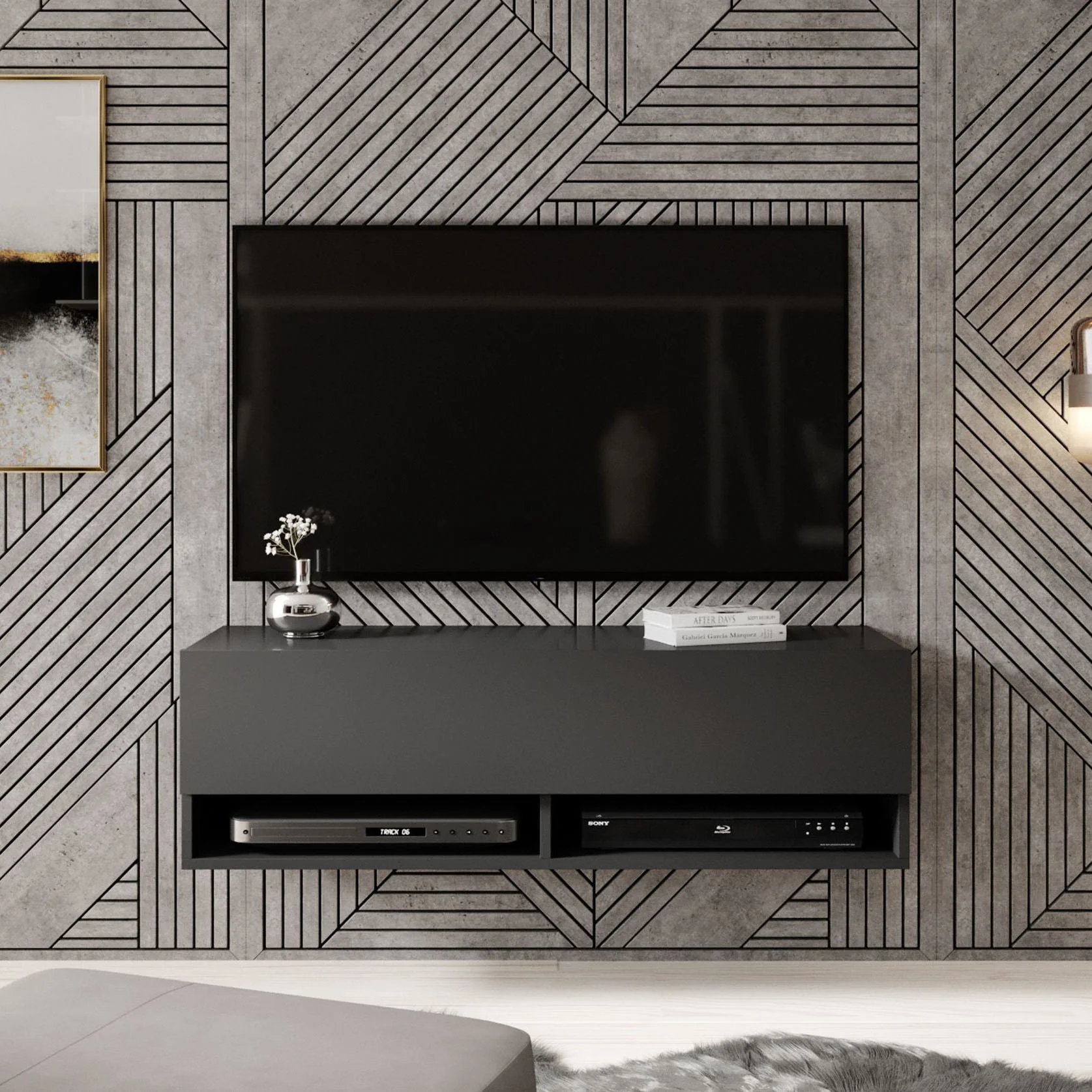 Asino - TV-Meubel  - Mat zwart - 100 cm - Image 3