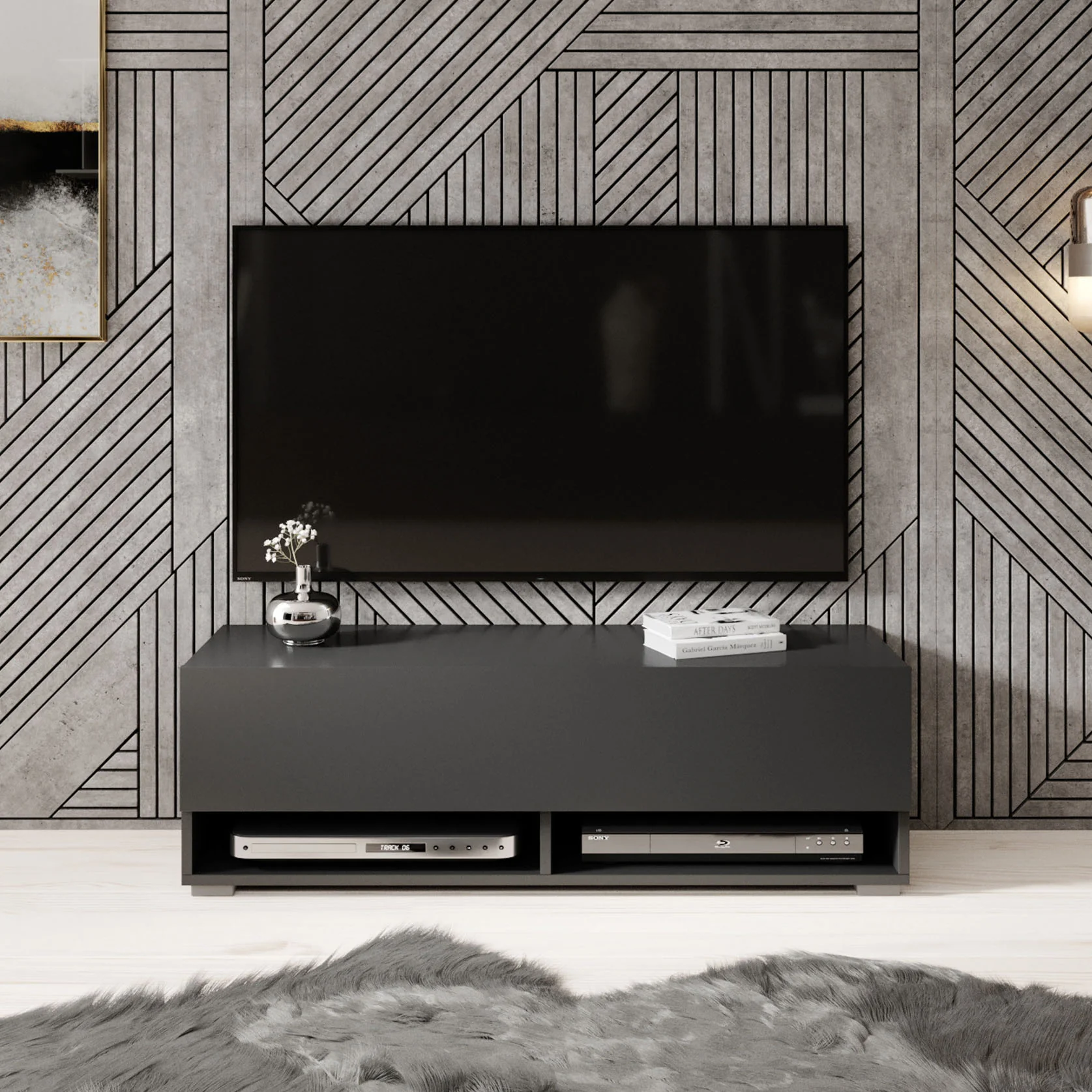 Asino - TV-Meubel  - Mat zwart - 100 cm - Image 4