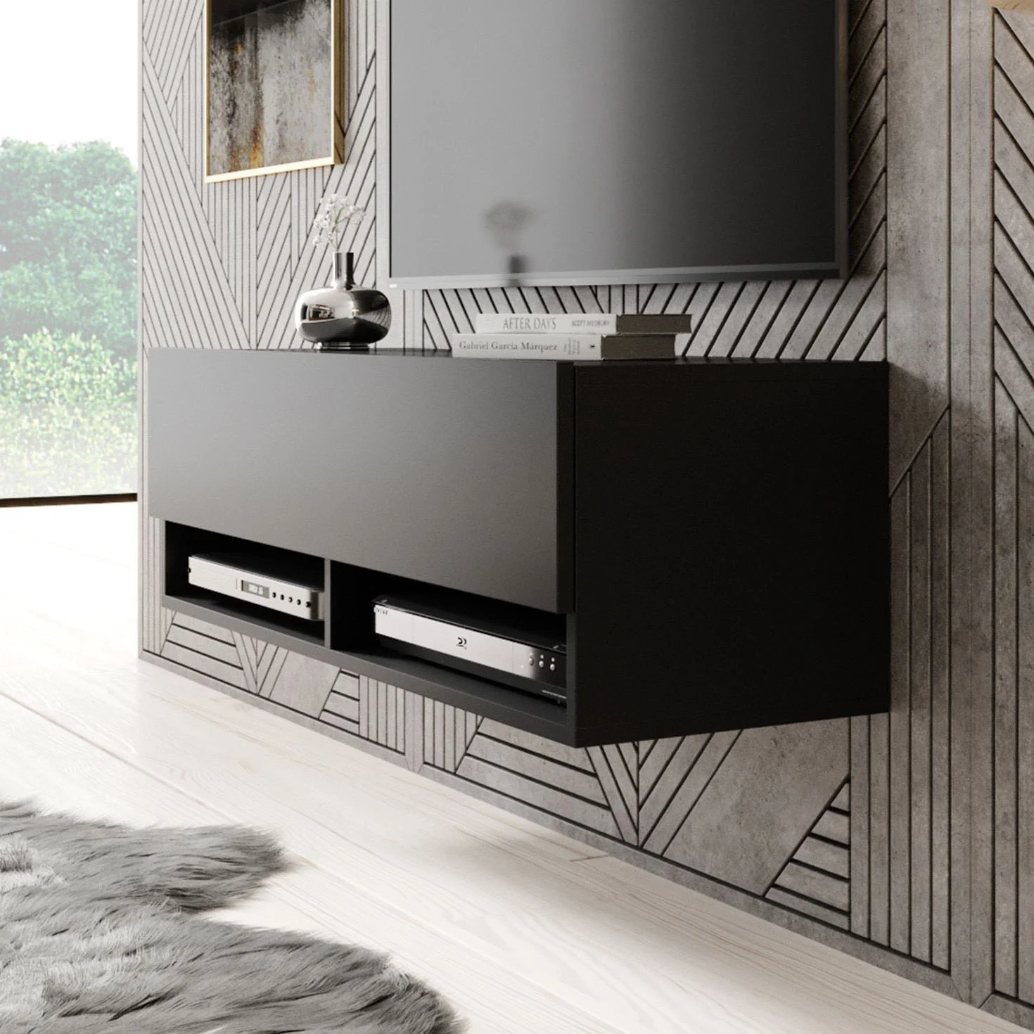 Asino - TV-Meubel  - Mat zwart - 100 cm - Image 5