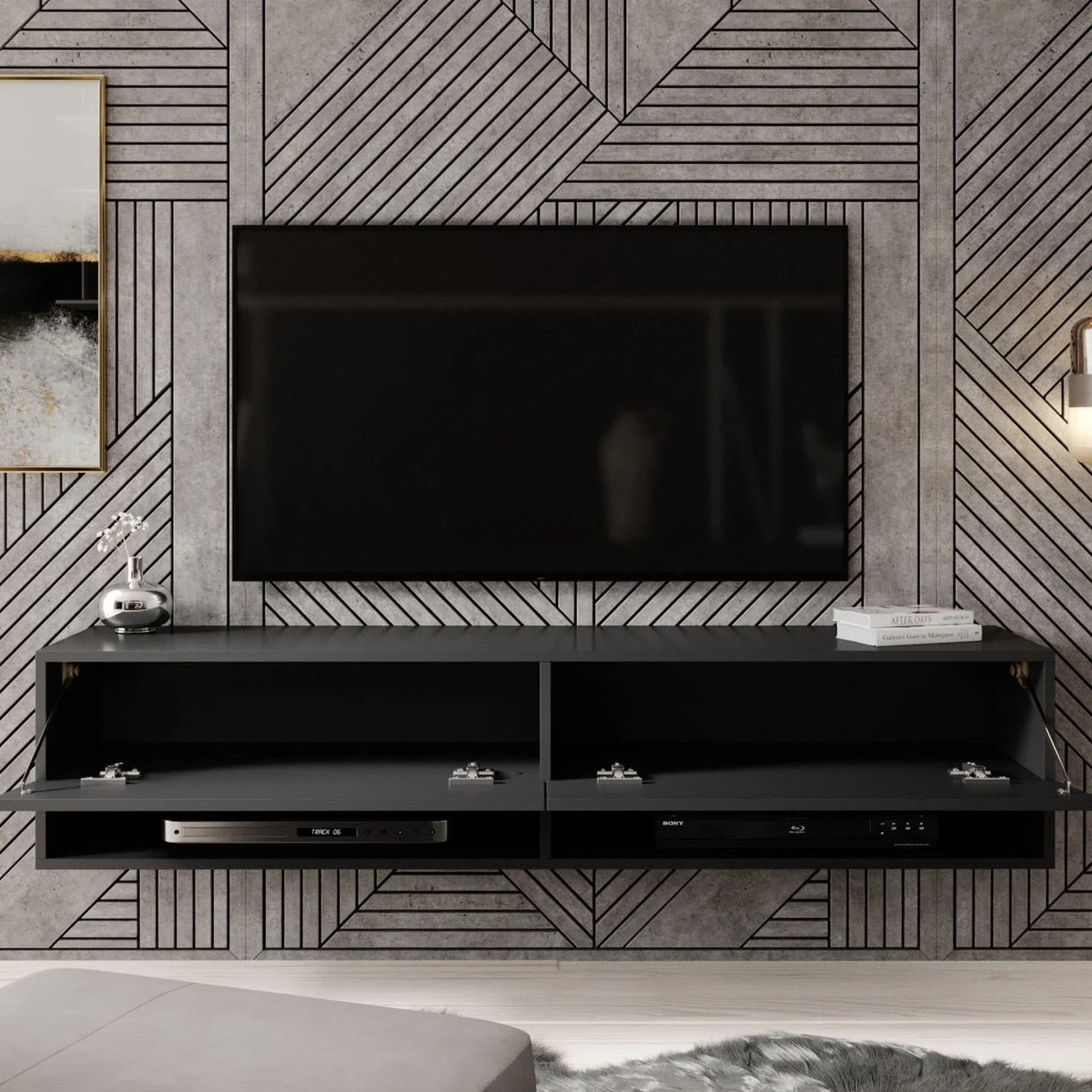 Asino - TV-Meubel  - Mat zwart - 140 cm - Image 2