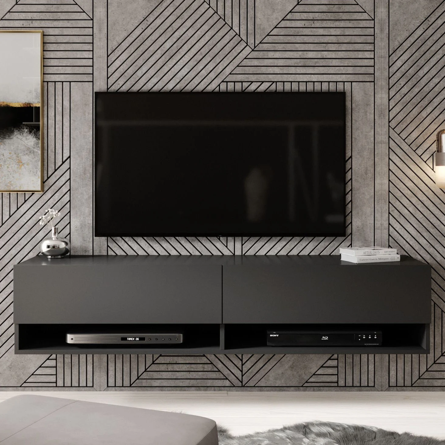 Asino - TV-Meubel  - Mat zwart - 140 cm - Image 3