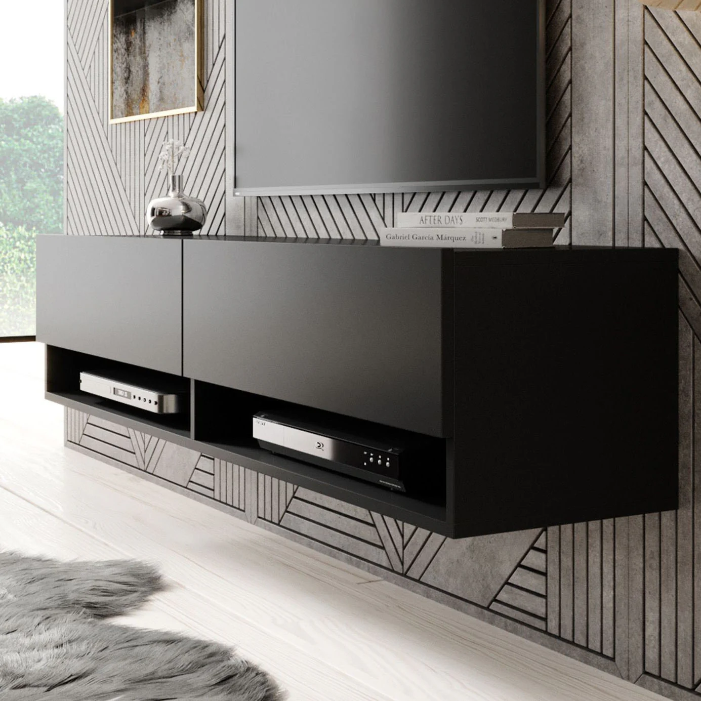 Asino - TV-Meubel  - Mat zwart - 140 cm - Image 5