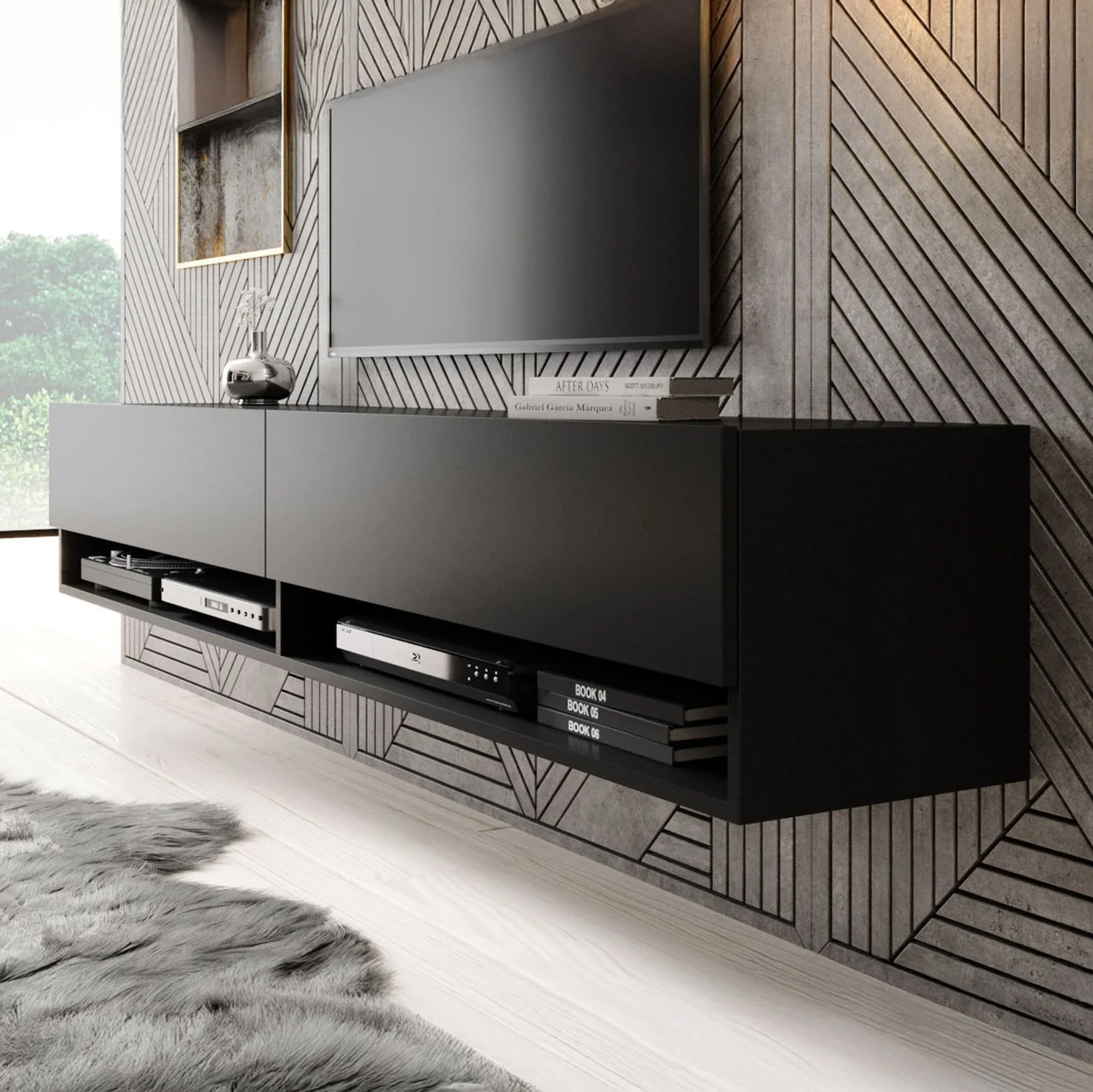 Asino - TV-Meubel - Mat zwart - 180 cm - Image 5
