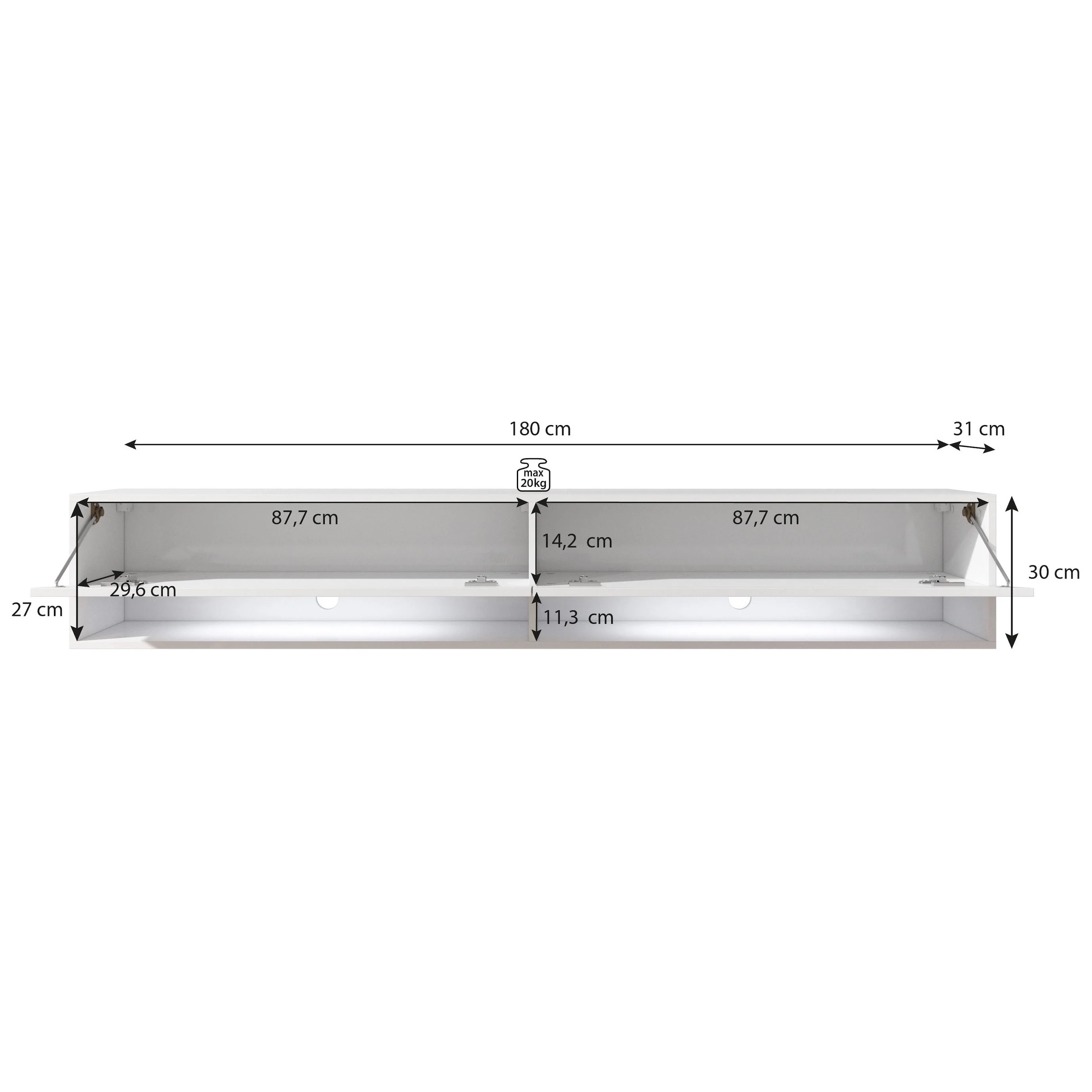 Asino - TV-Meubel met verlichting - Zwart/eiken - 180 cm - Image 6
