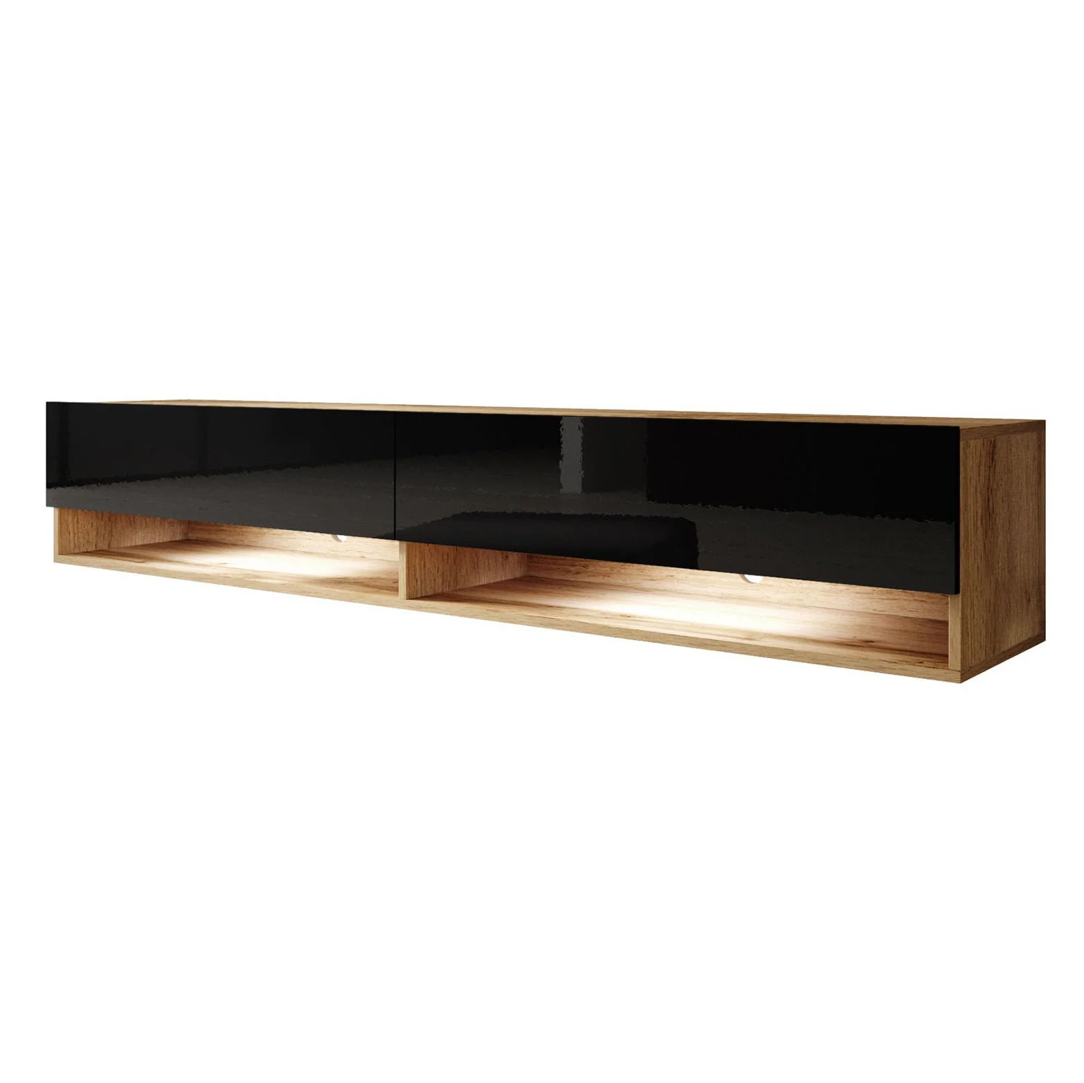Asino - TV-Meubel met verlichting - Zwart/eiken - 180 cm - Image 7