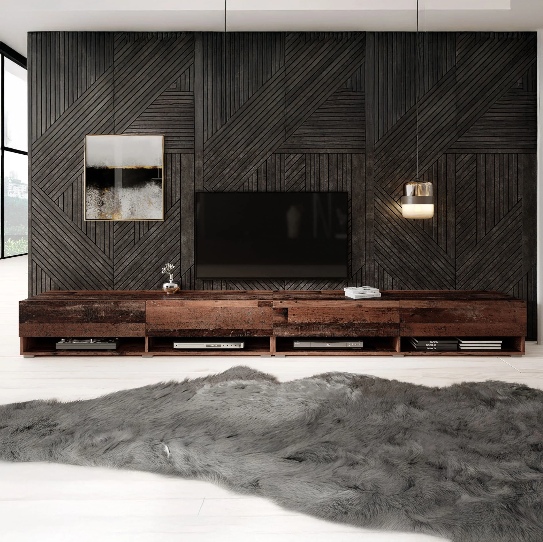 Asino - TV-Meubel  - Old wood  - 280 cm - Image 4