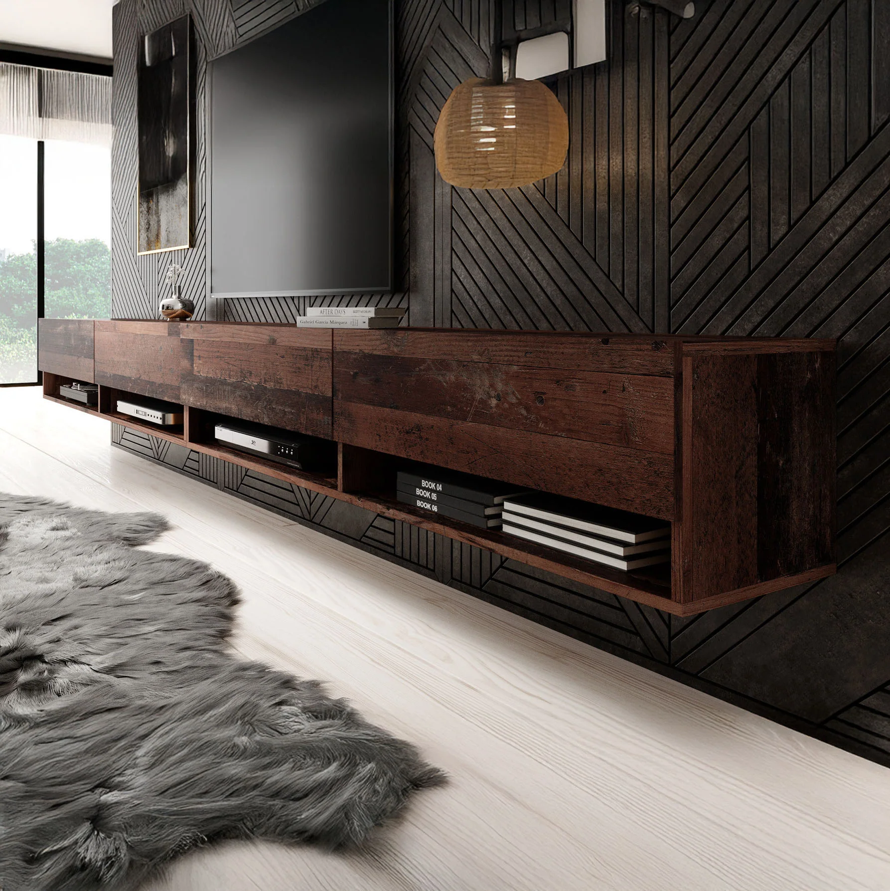 Asino - TV-Meubel  - Old wood  - 280 cm - Image 5