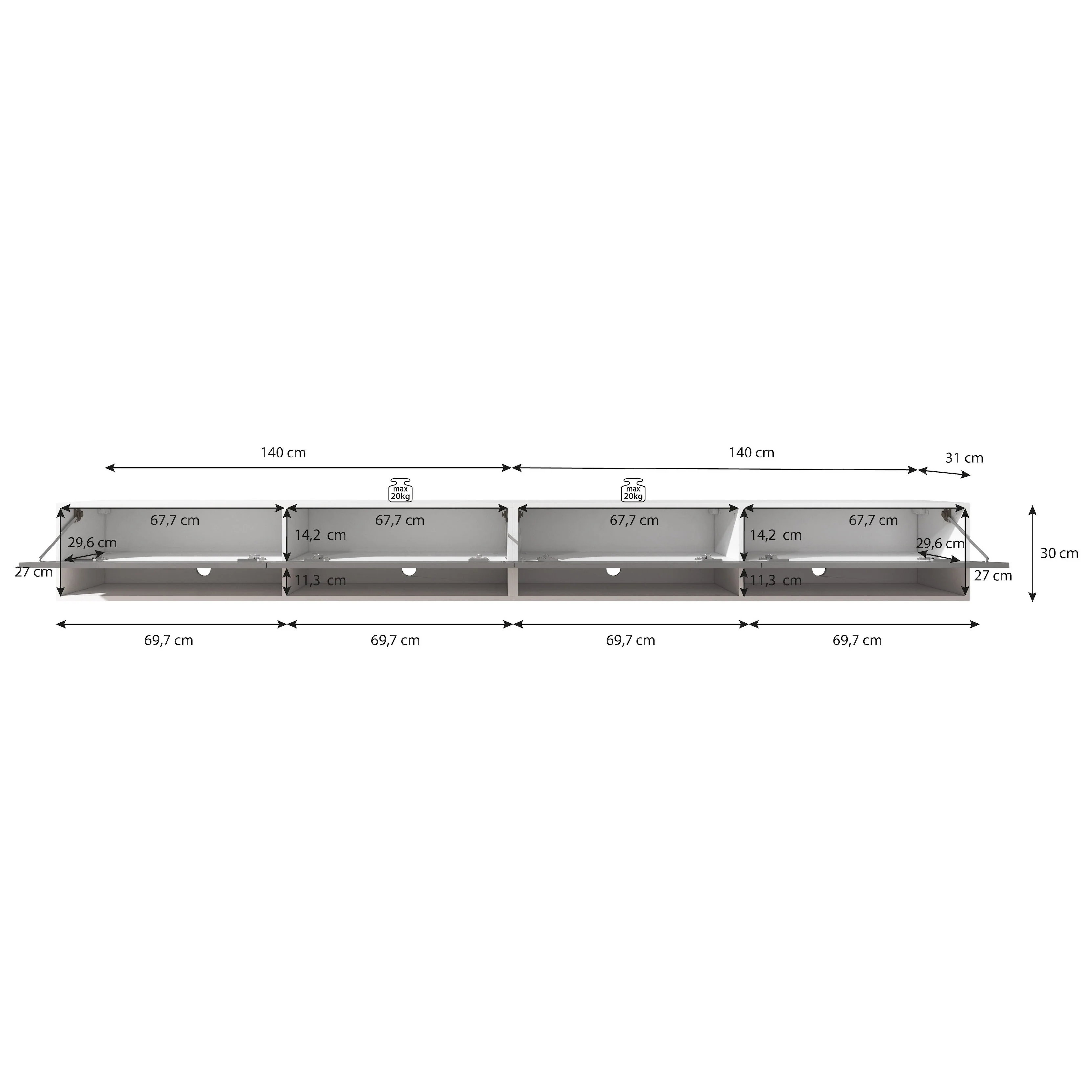 Asino - TV-Meubel  - Old wood  - 280 cm - Image 6