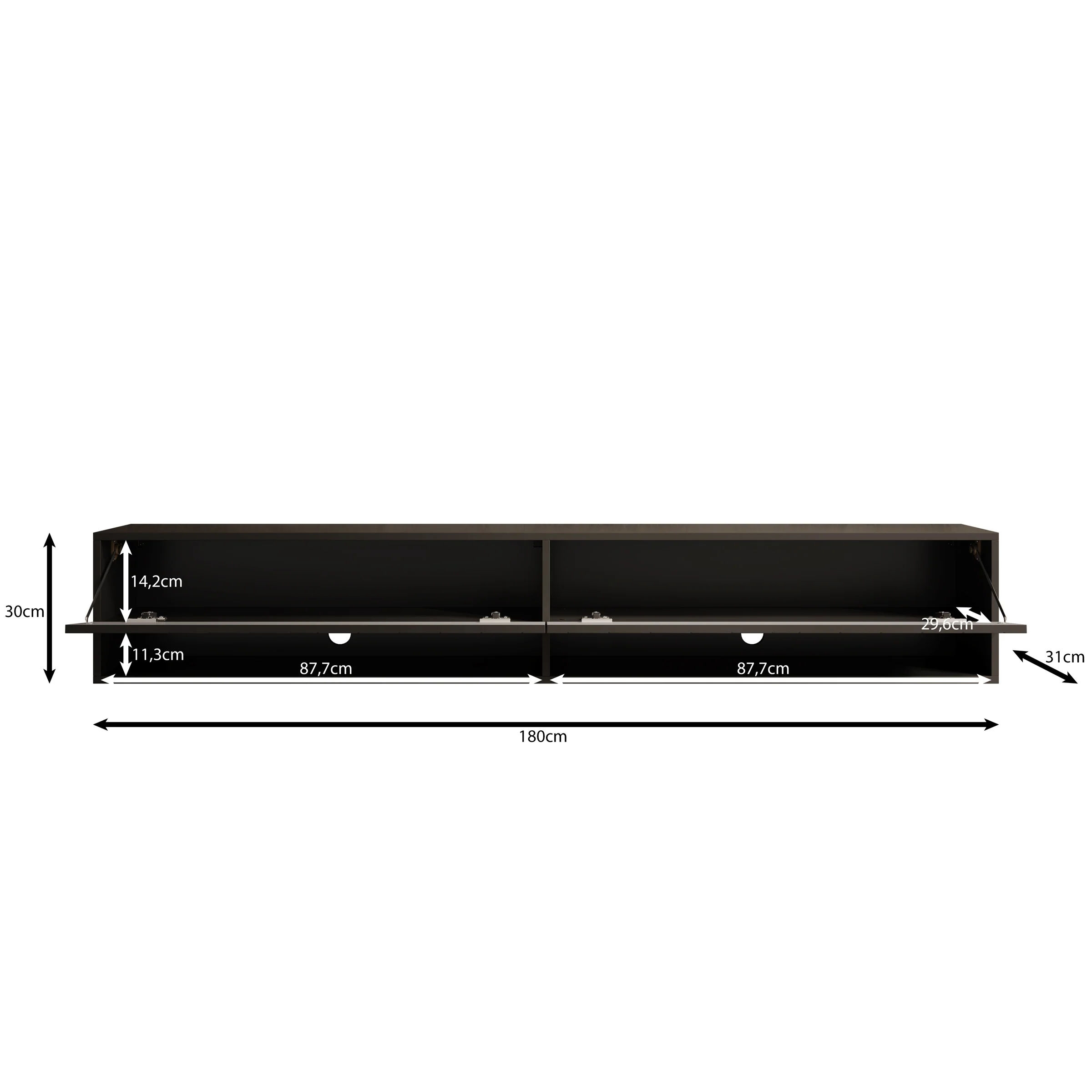 Asino - TV-Meubel - Zwart visgraat - 180x31x30 cm - Image 6