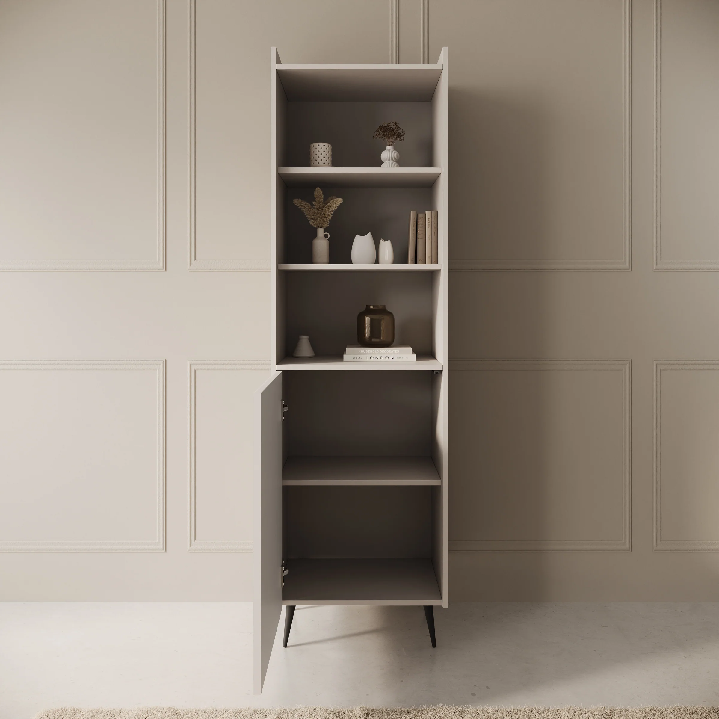 Asty - Boekenkast - Beige - 52x41x180 cm - Image 2