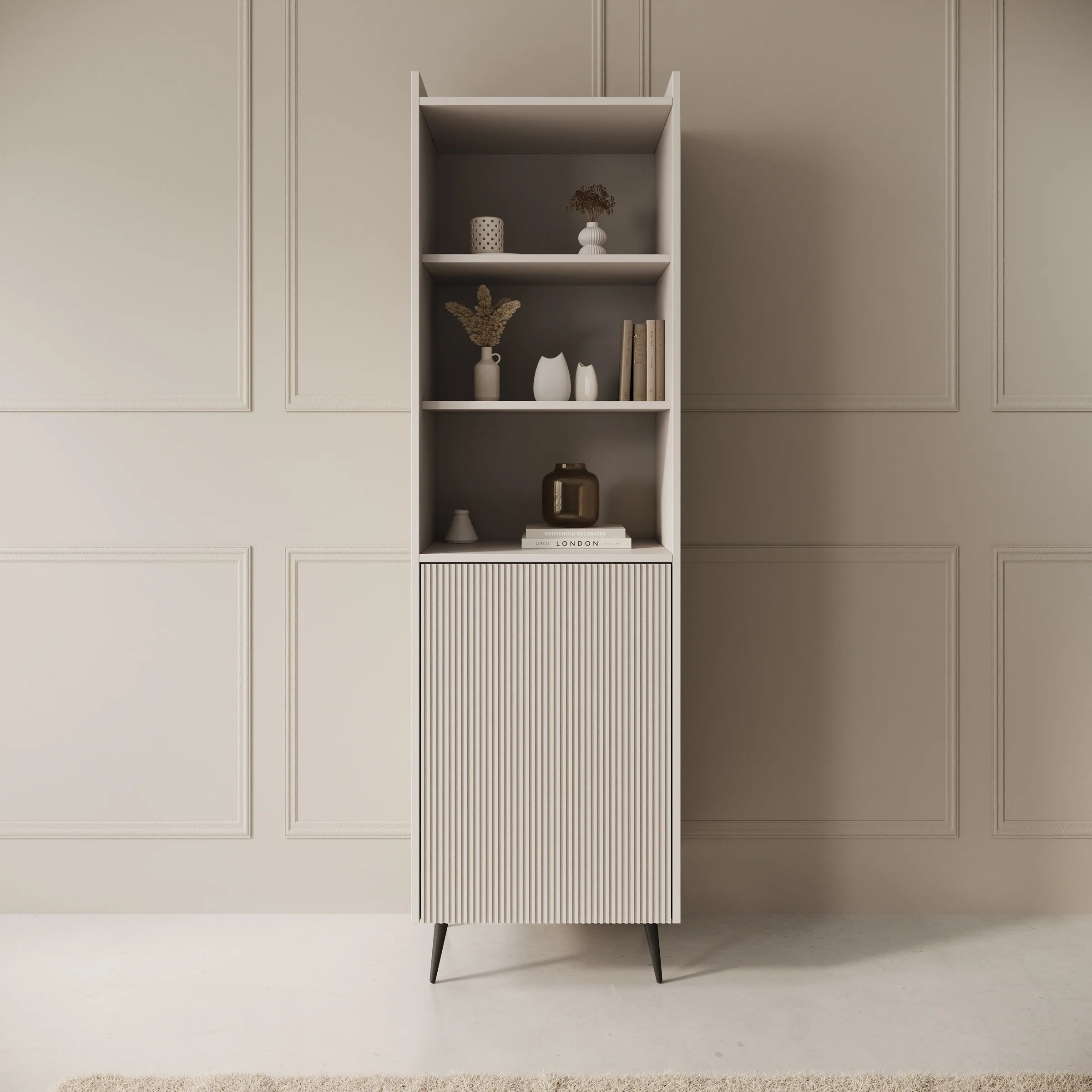Asty - Boekenkast - Beige - 52x41x180 cm - Image 3