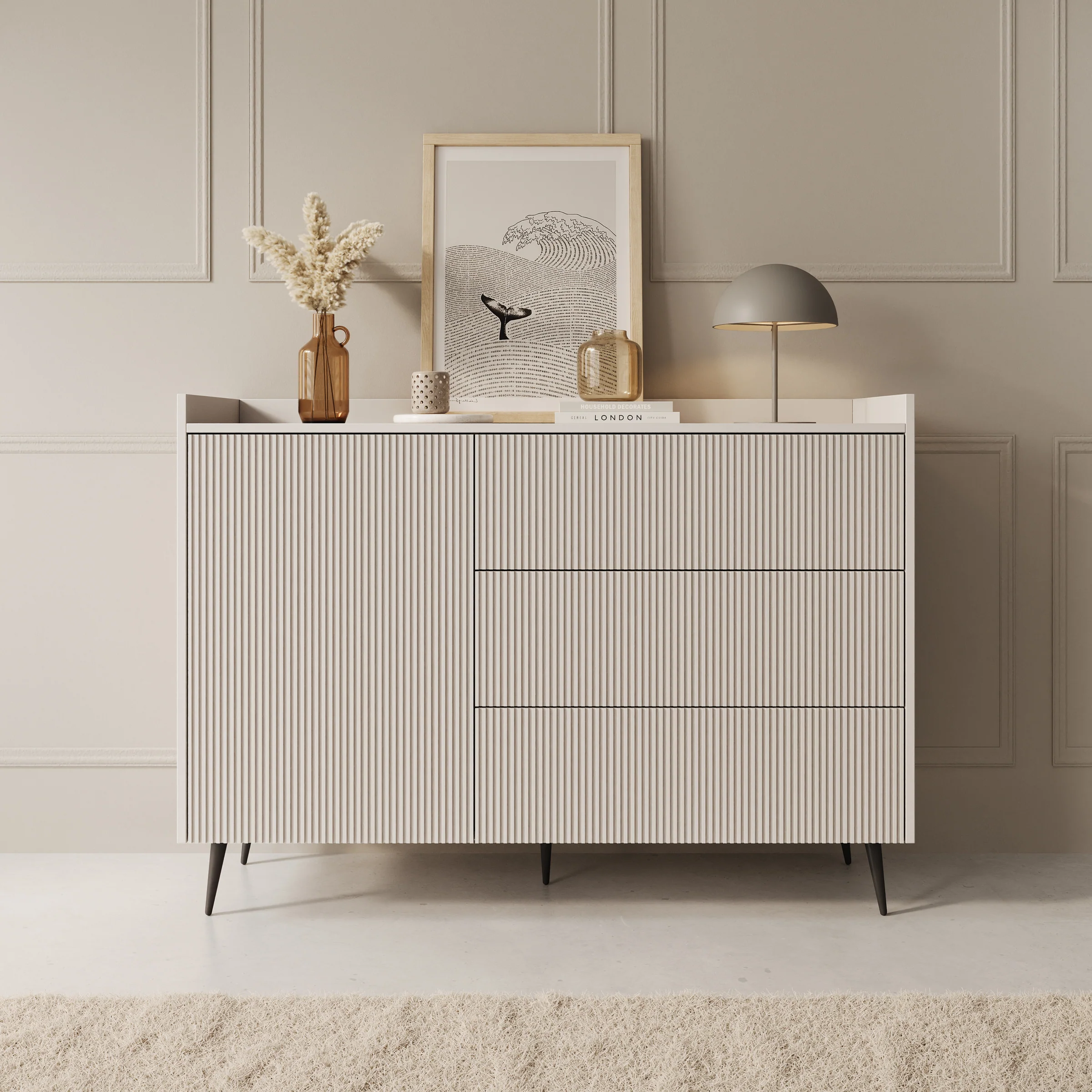 Asty - Dressoir - Beige - 126x41x92 cm - Image 3