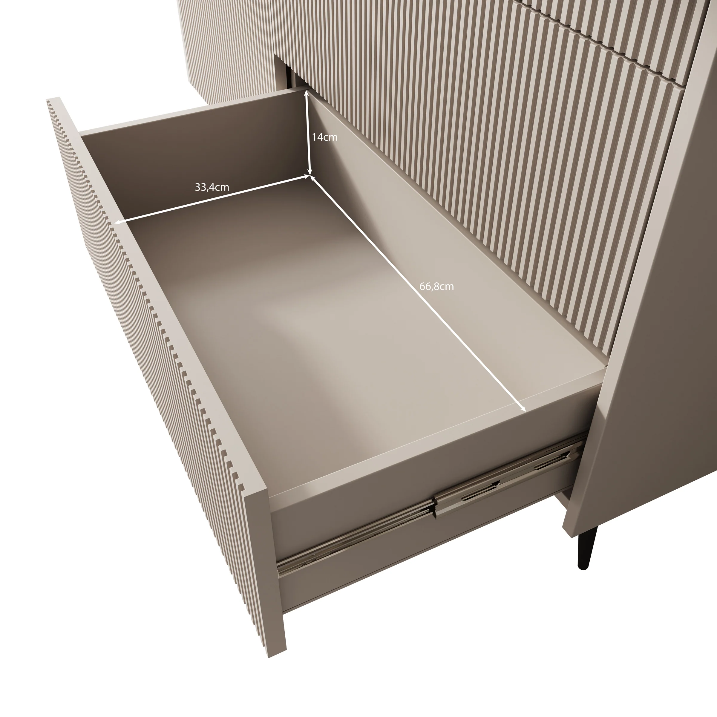 Asty - Dressoir - Beige - 126x41x92 cm - Image 7