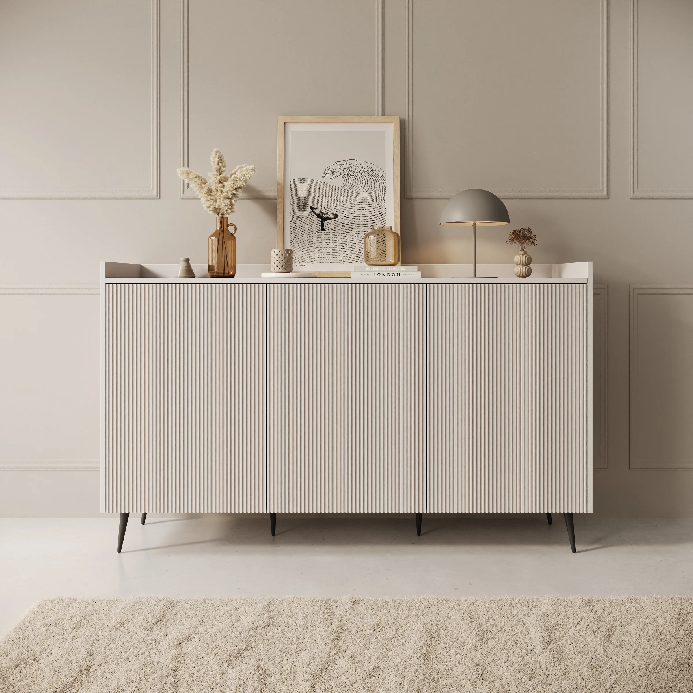 Asty - Dressoir - Beige - 150x41x92 cm - Image 3