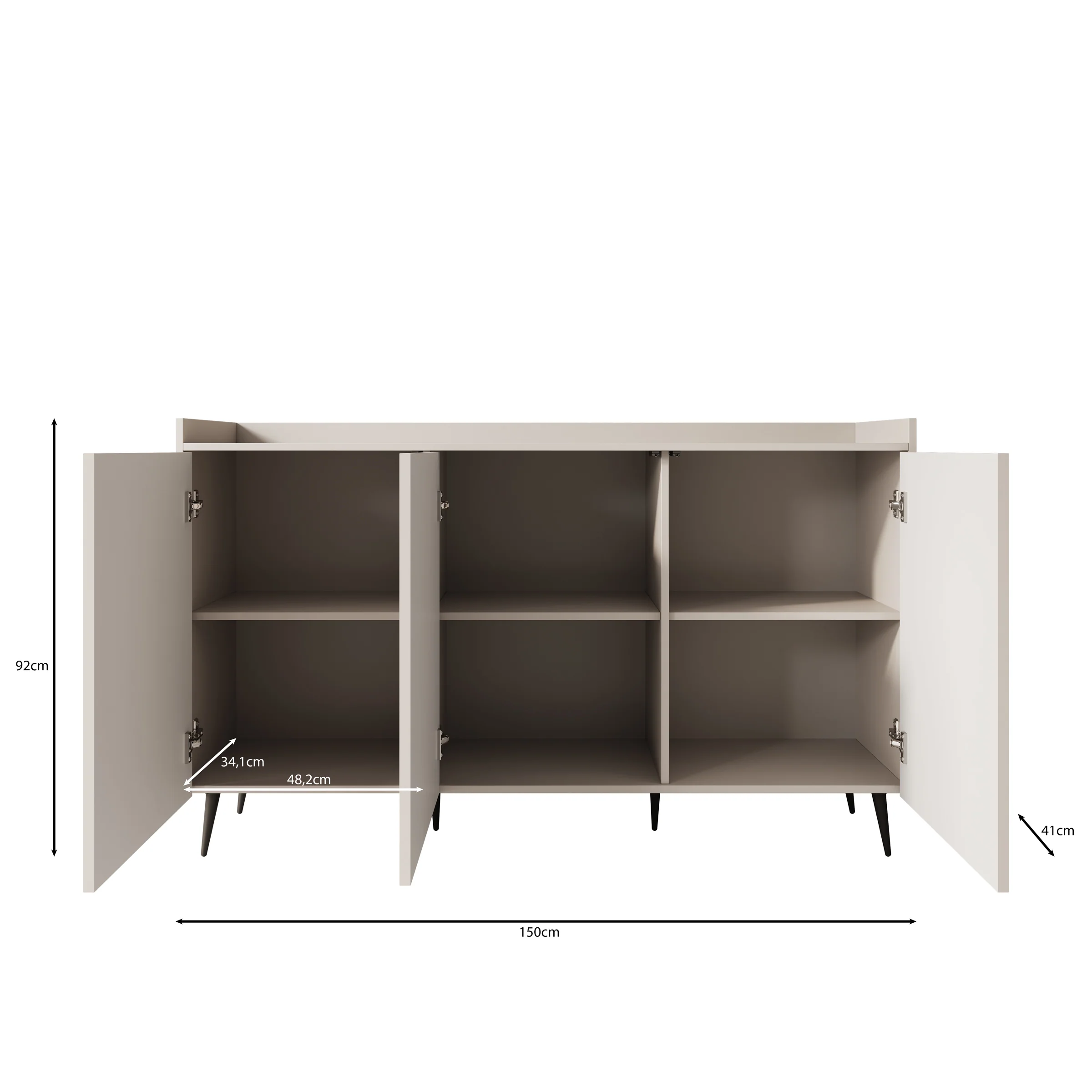 Asty - Dressoir - Beige - 150x41x92 cm - Image 6