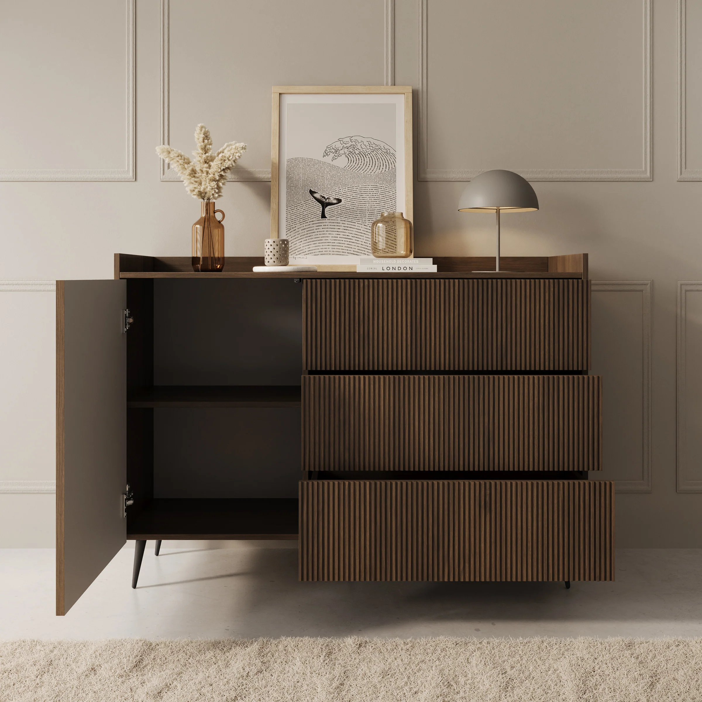 Asty - Dressoir - Donker eiken - 126x41x92 cm - Image 2