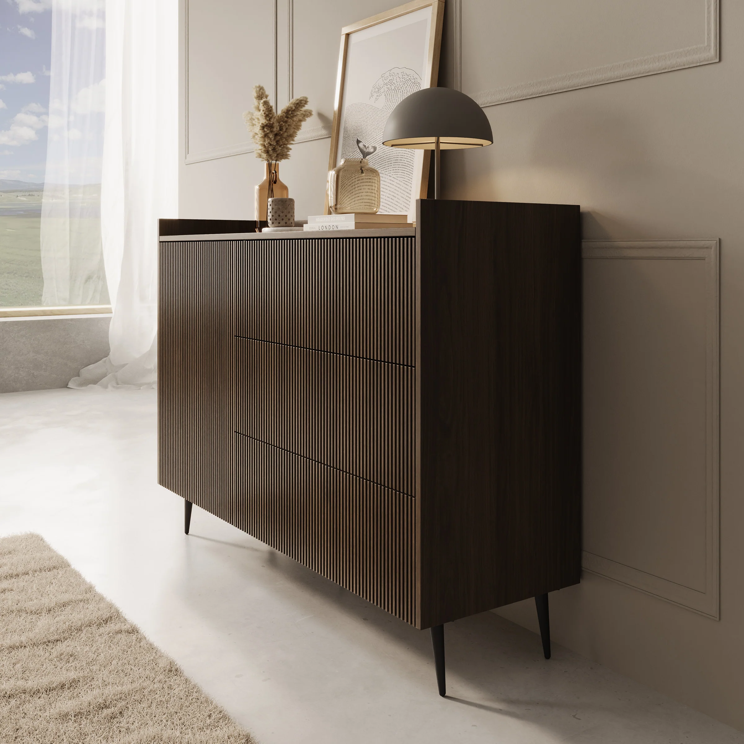 Asty - Dressoir - Donker eiken - 126x41x92 cm - Image 4