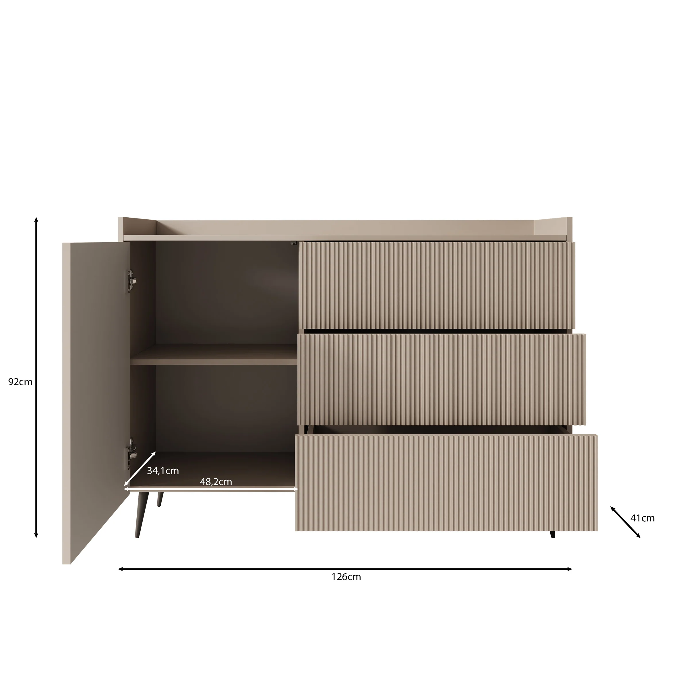 Asty - Dressoir - Donker eiken - 126x41x92 cm - Image 6