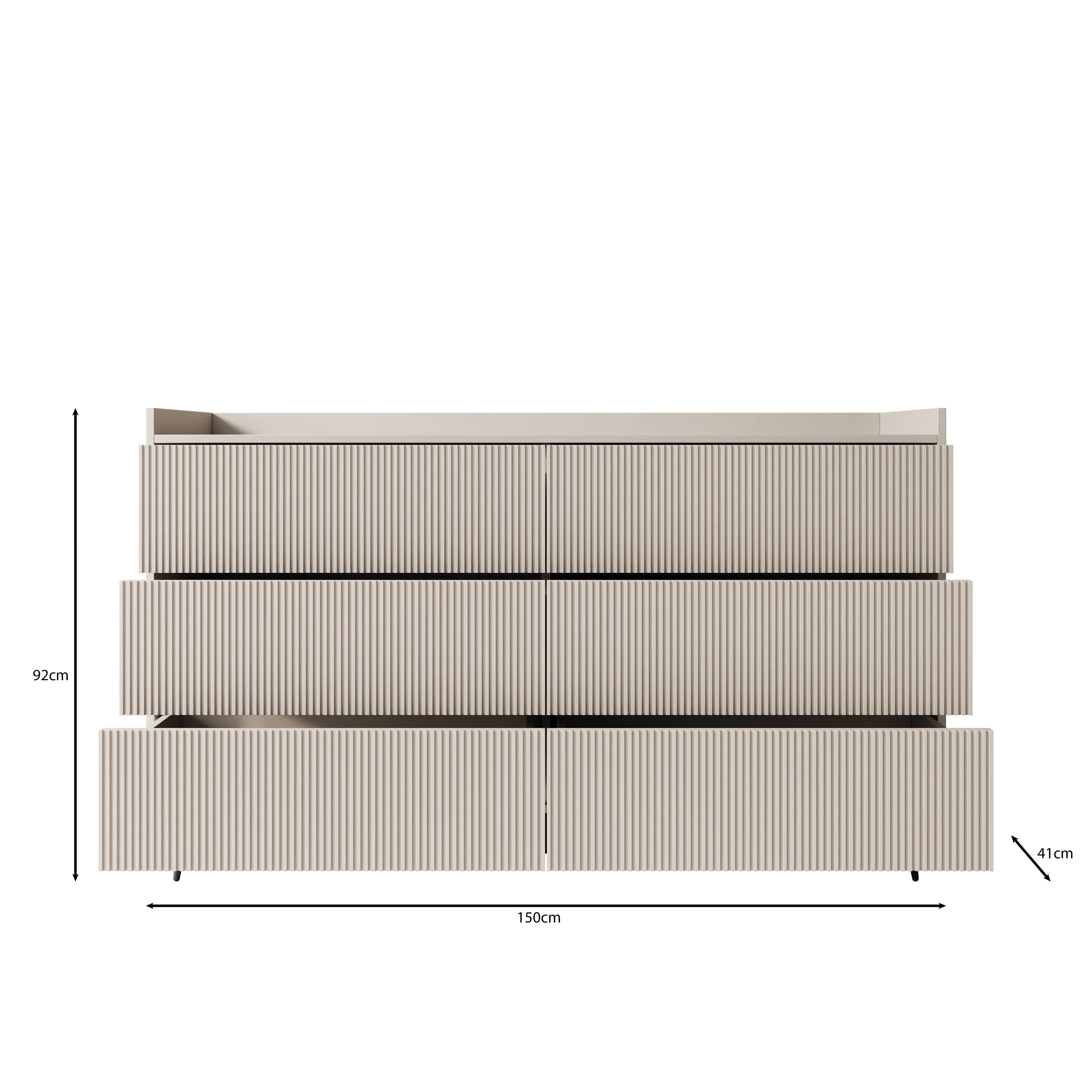 Asty - Ladekast met 6 lades - Beige - 150x41x92 cm - Image 6