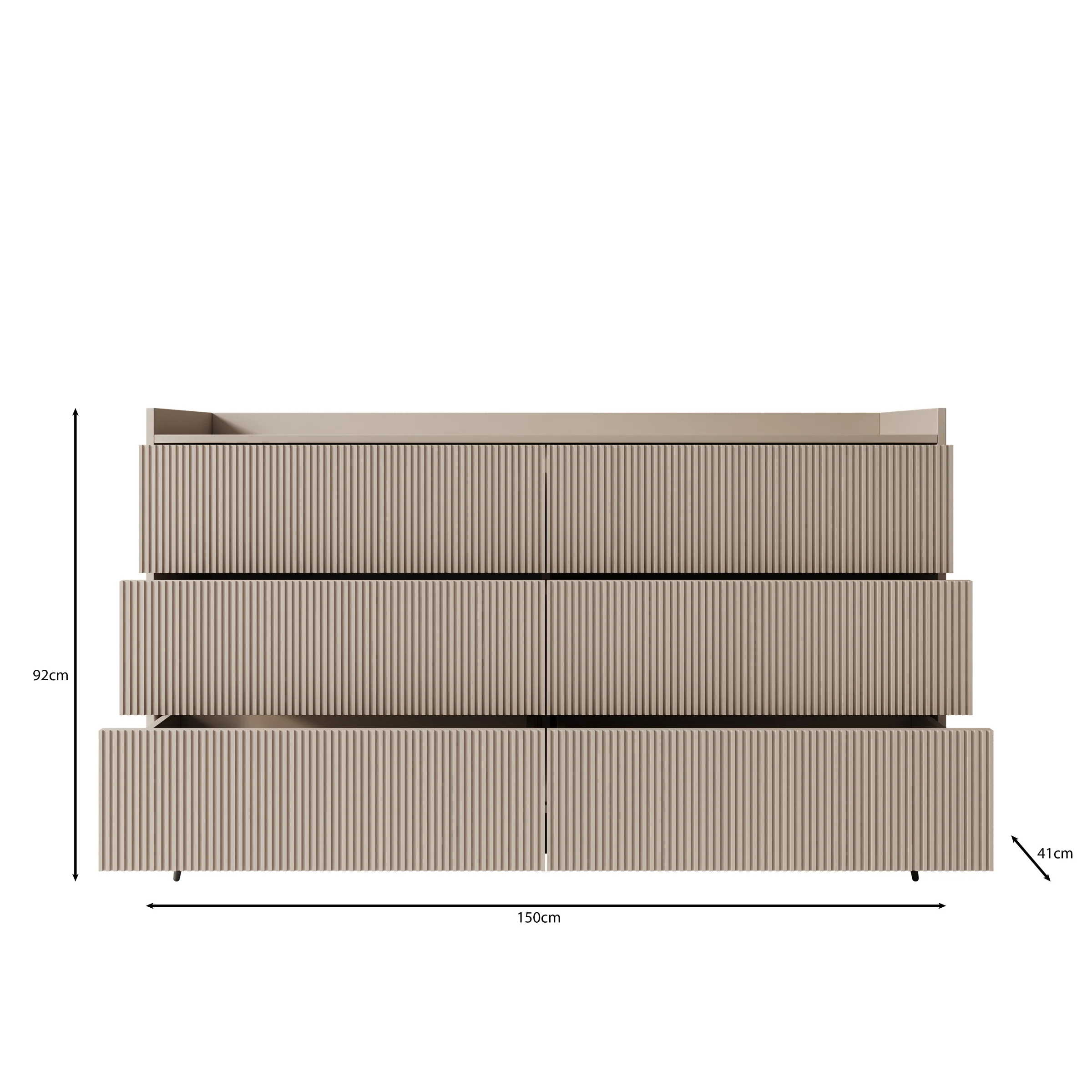 Asty - Ladekast met 6 lades - Donker eiken - 150x41x92 cm - Image 6