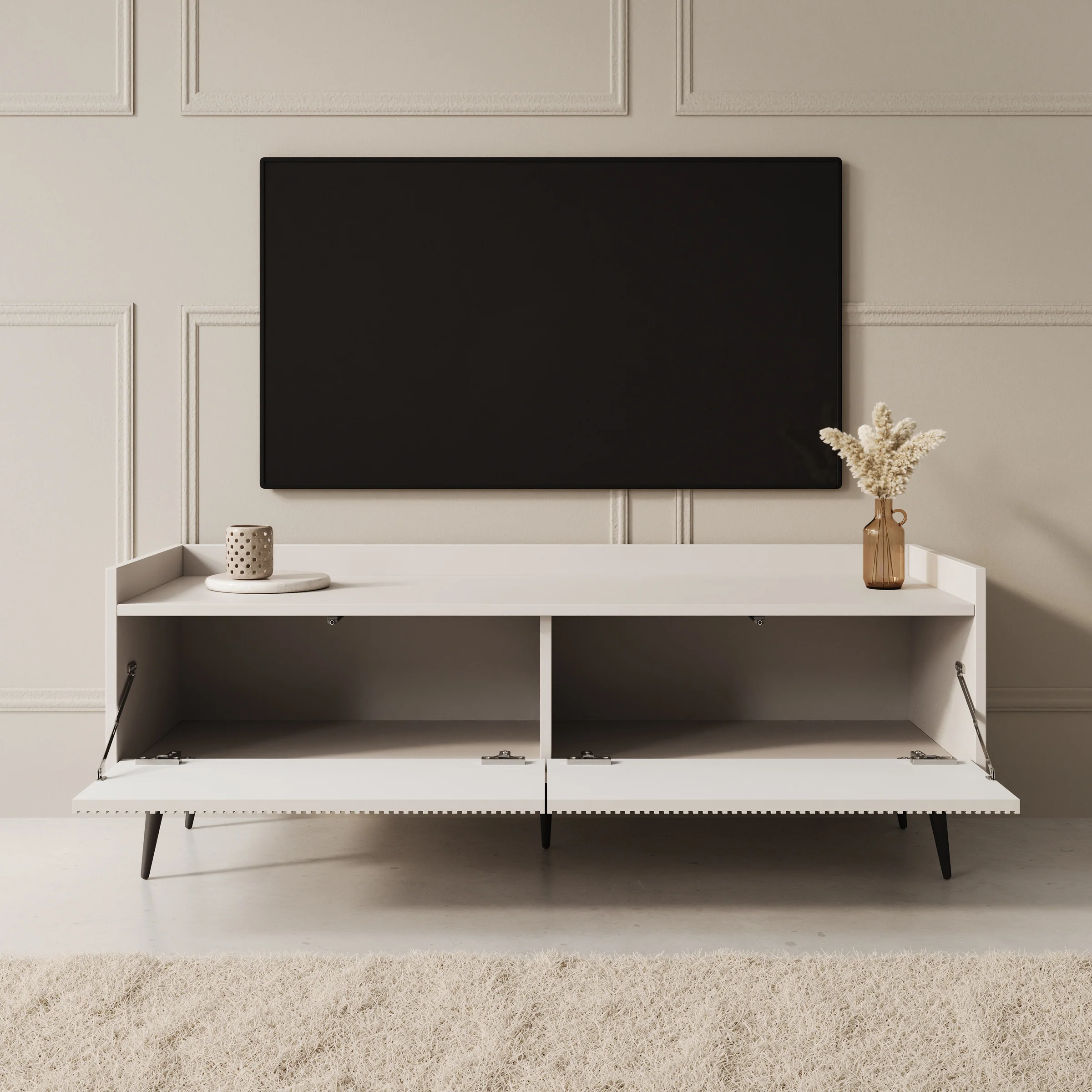 Asty - TV-Meubel - Beige - 121x40x45 cm - Image 2