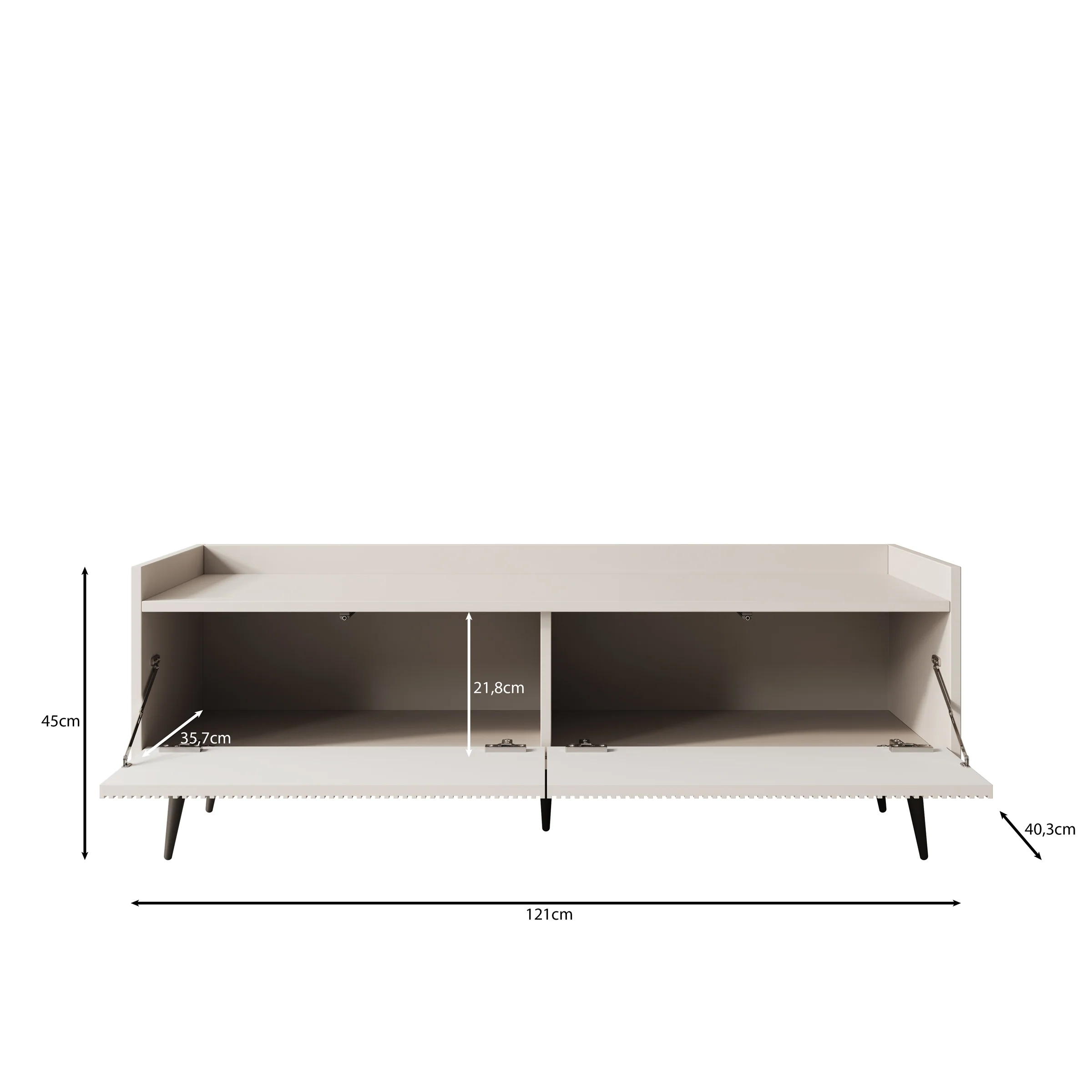 Asty - TV-Meubel - Beige - 121x40x45 cm - Image 6