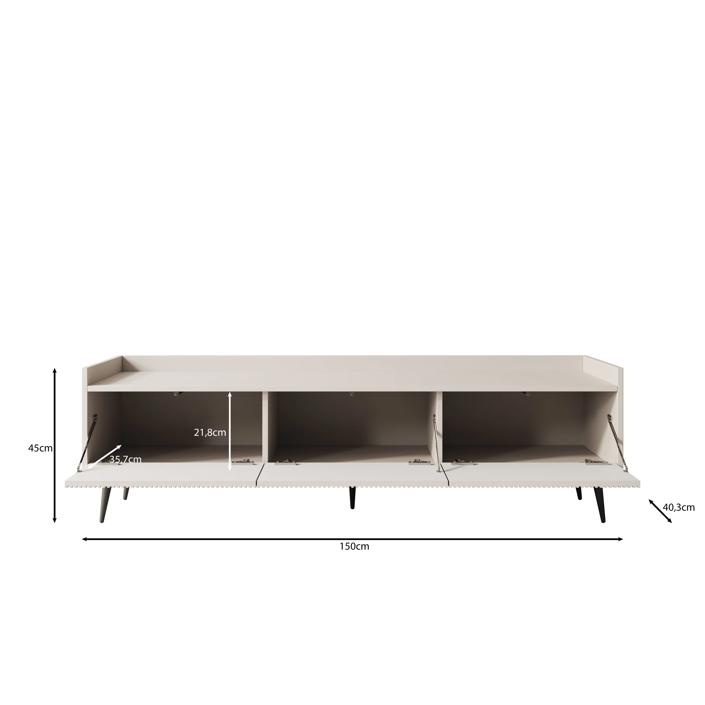 Asty - TV-Meubel - Beige - 150x40x45 cm - Image 6