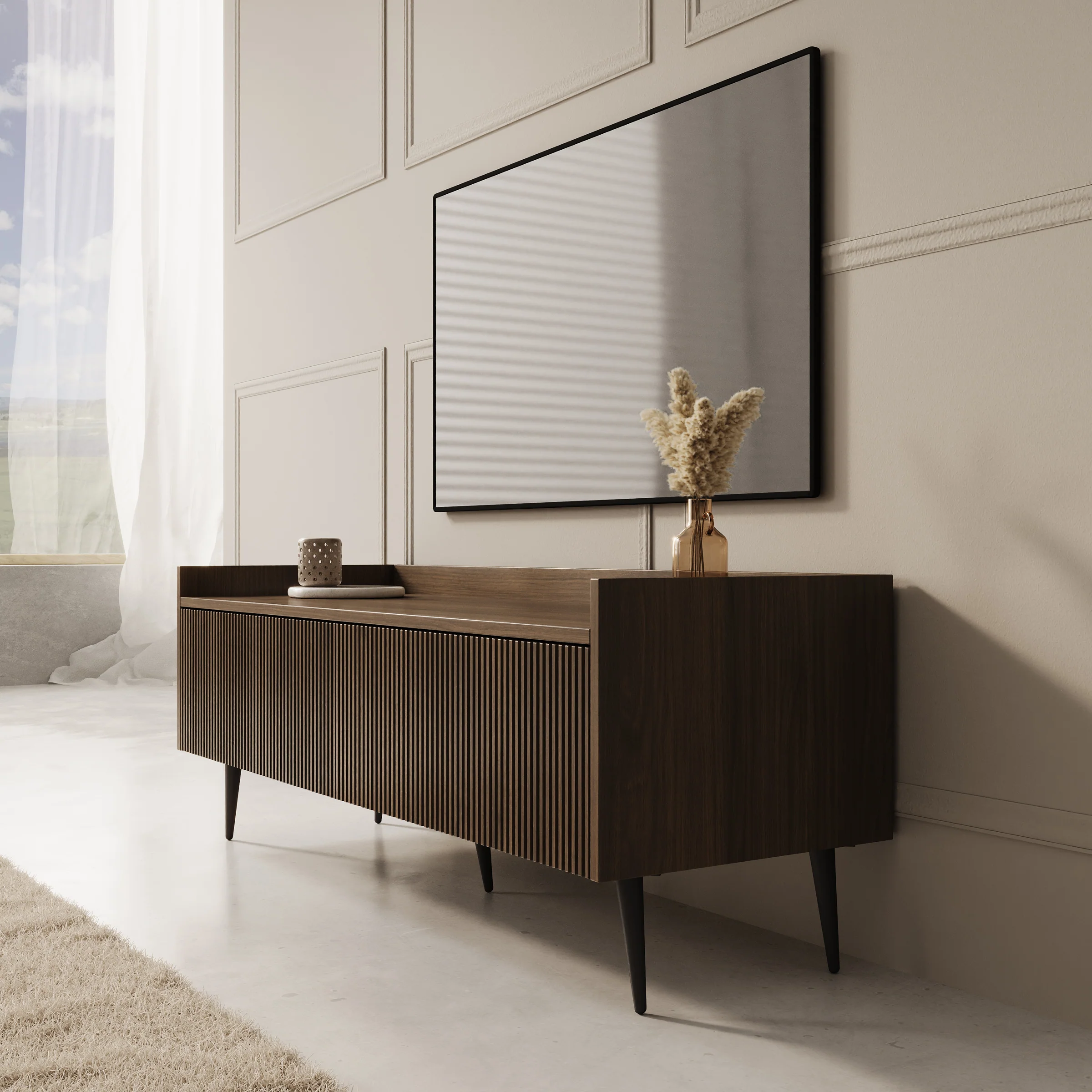 Asty - TV-Meubel - Donker eiken - 121x40x45 cm - Image 4