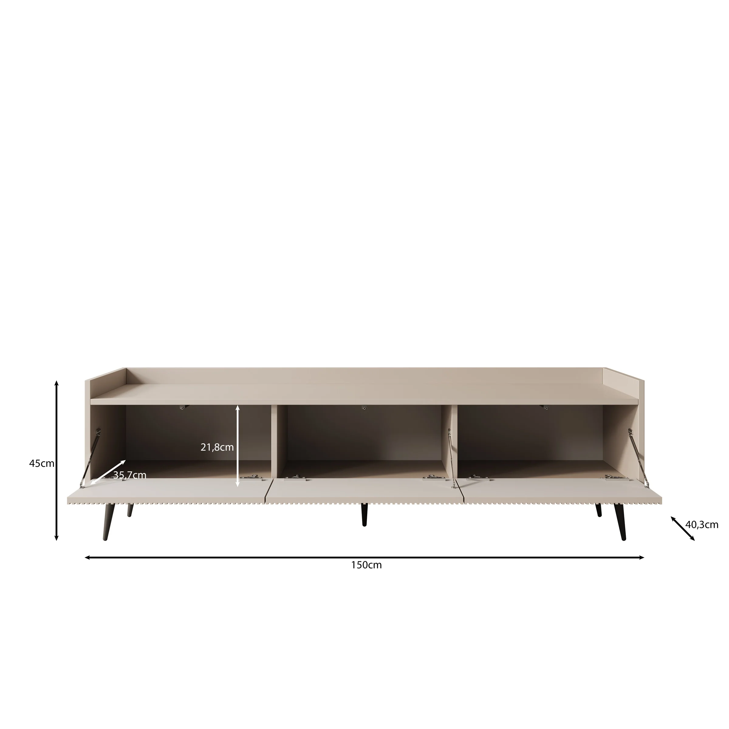 Asty - TV-Meubel - Donker eiken - 150x40x45 cm - Image 6