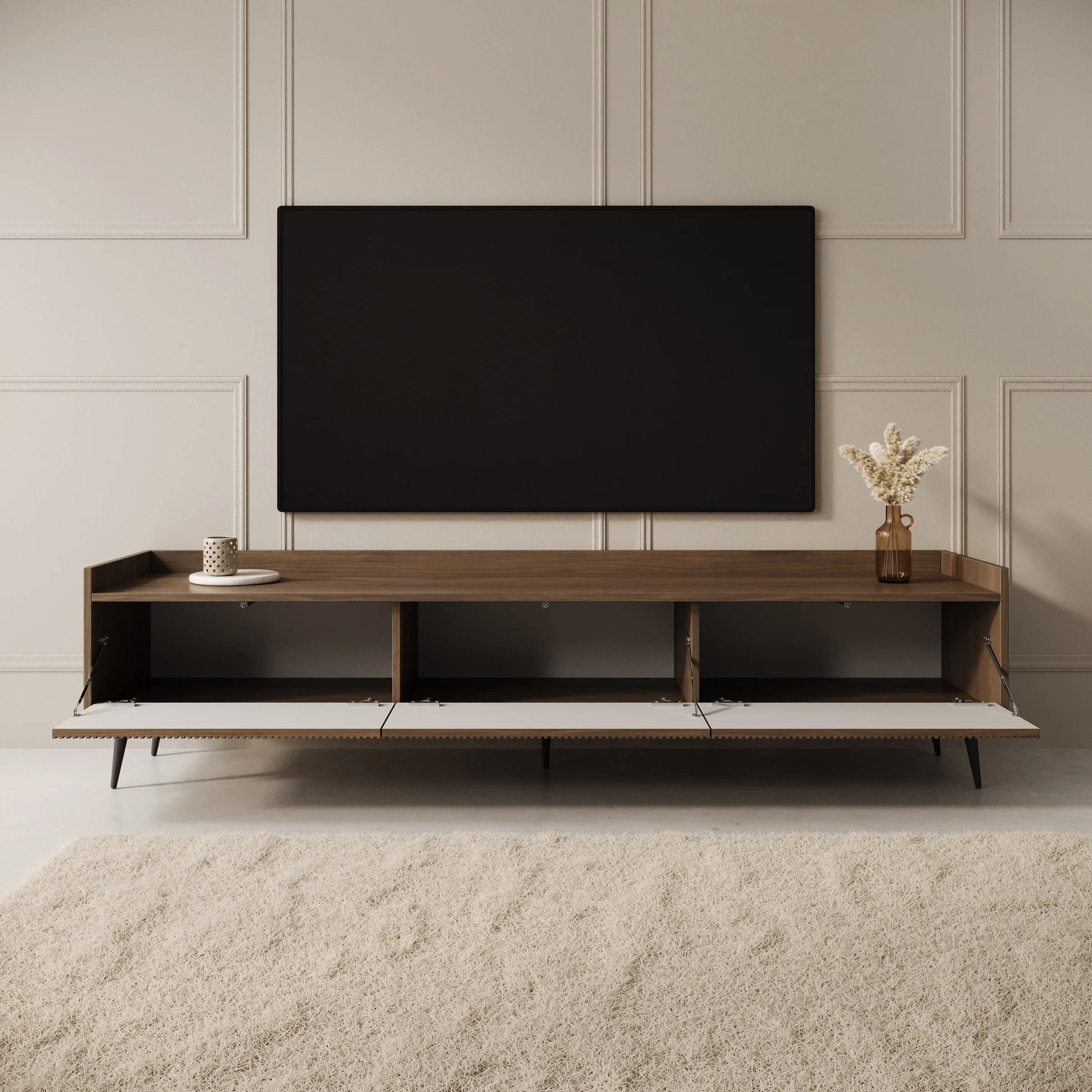 Asty - TV-Meubel - Donker eiken - 180x40x45 cm - Image 2