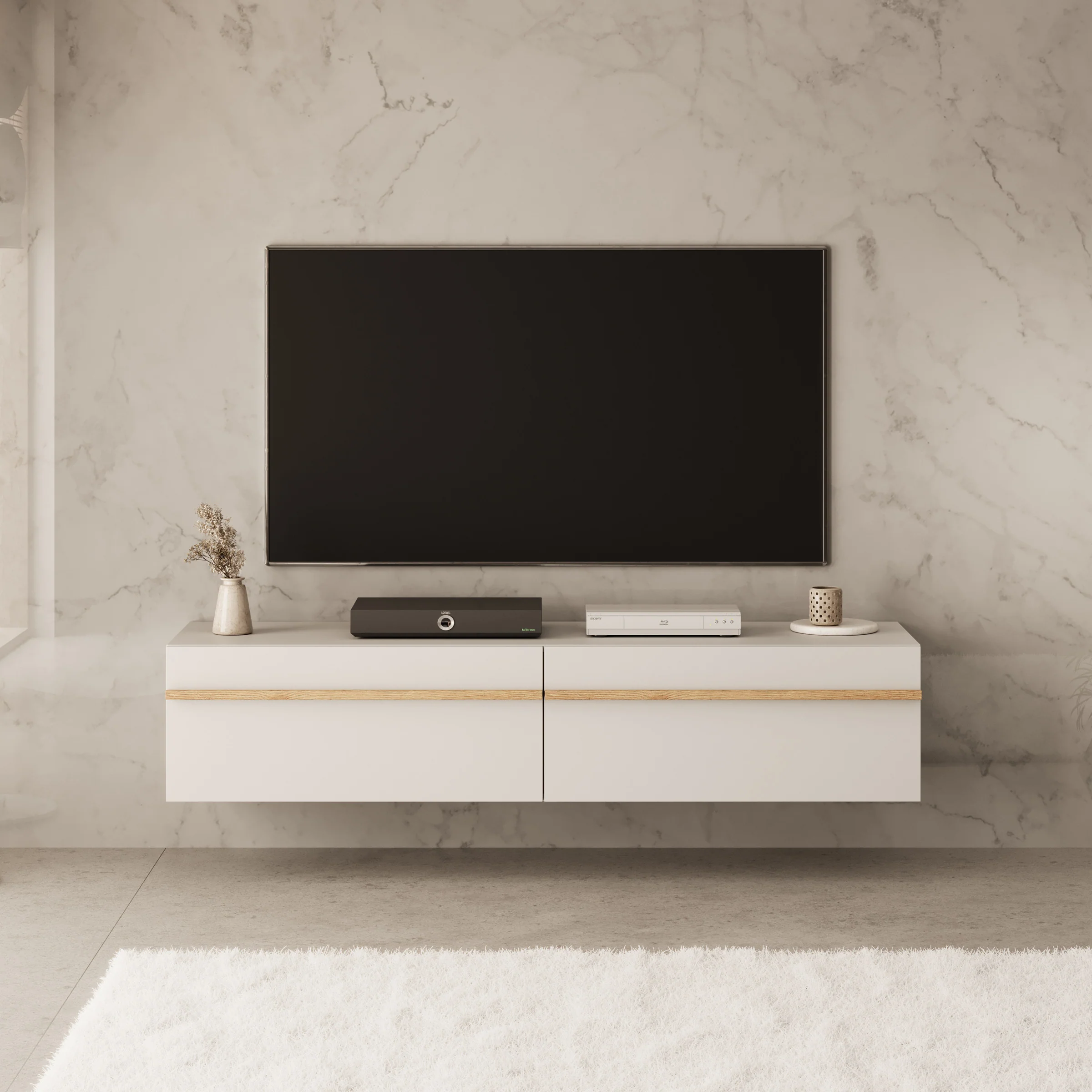 Arda - TV-Meubel - Beige - 154x42x32 cm - Image 3
