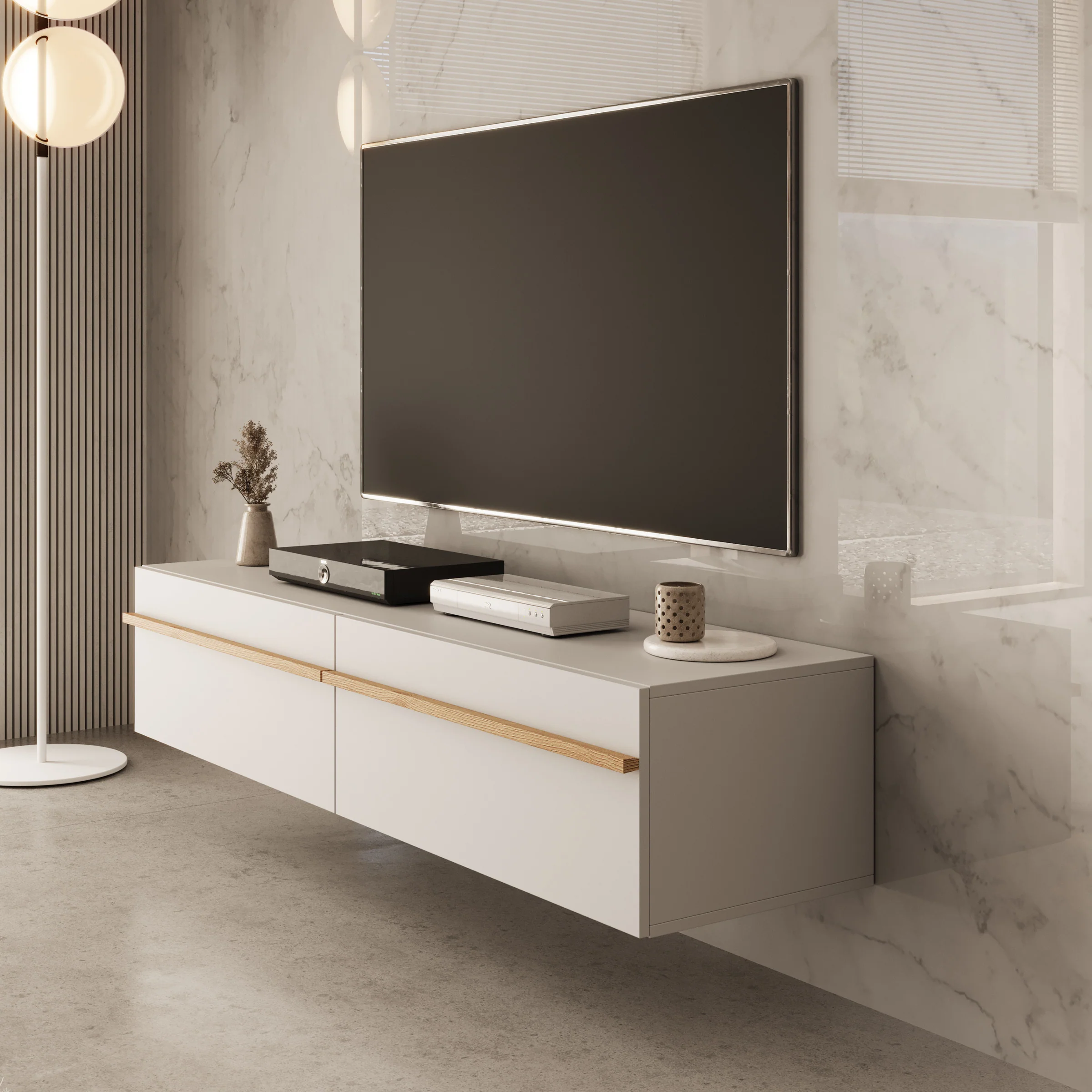 Arda - TV-Meubel - Beige - 154x42x32 cm - Image 4