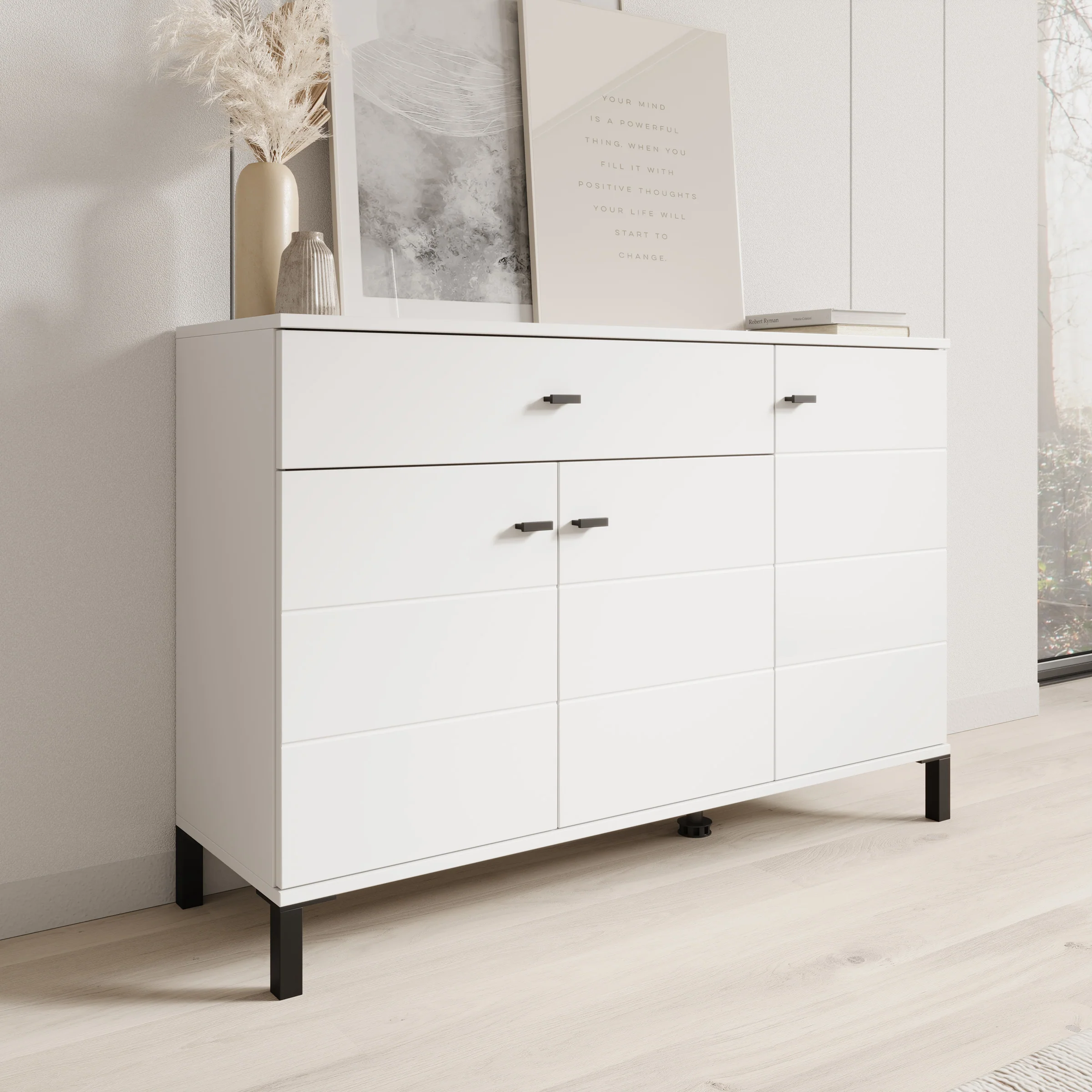 Avellio - Dressoir - Wit - 116x35x78 cm