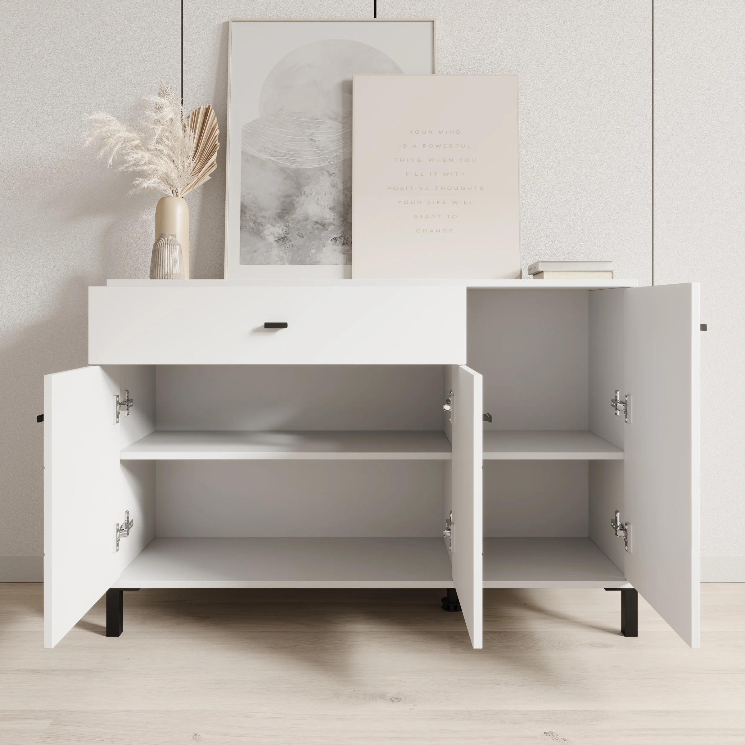 Avellio - Dressoir - Wit - 116x35x78 cm - Image 2