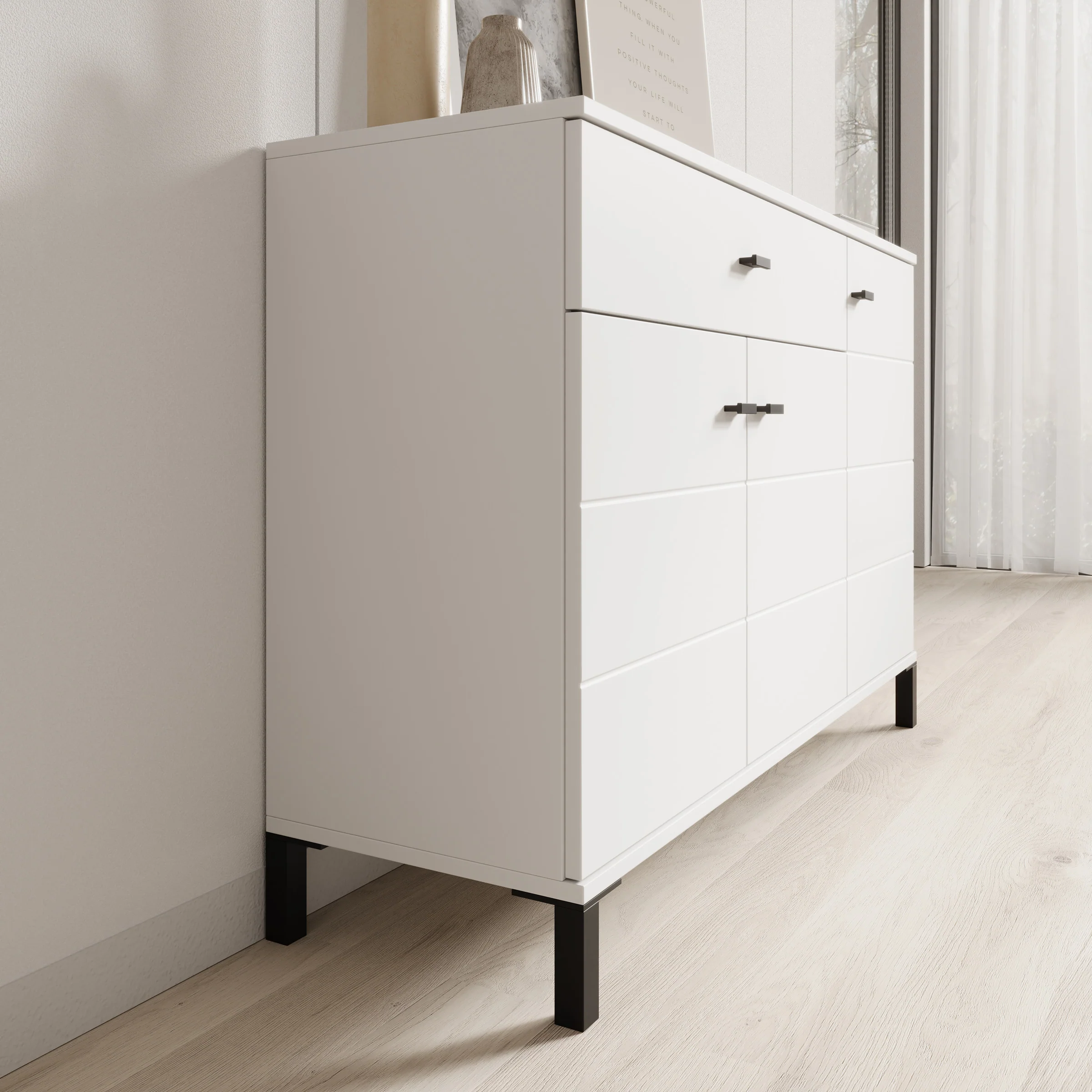 Avellio - Dressoir - Wit - 116x35x78 cm - Image 4