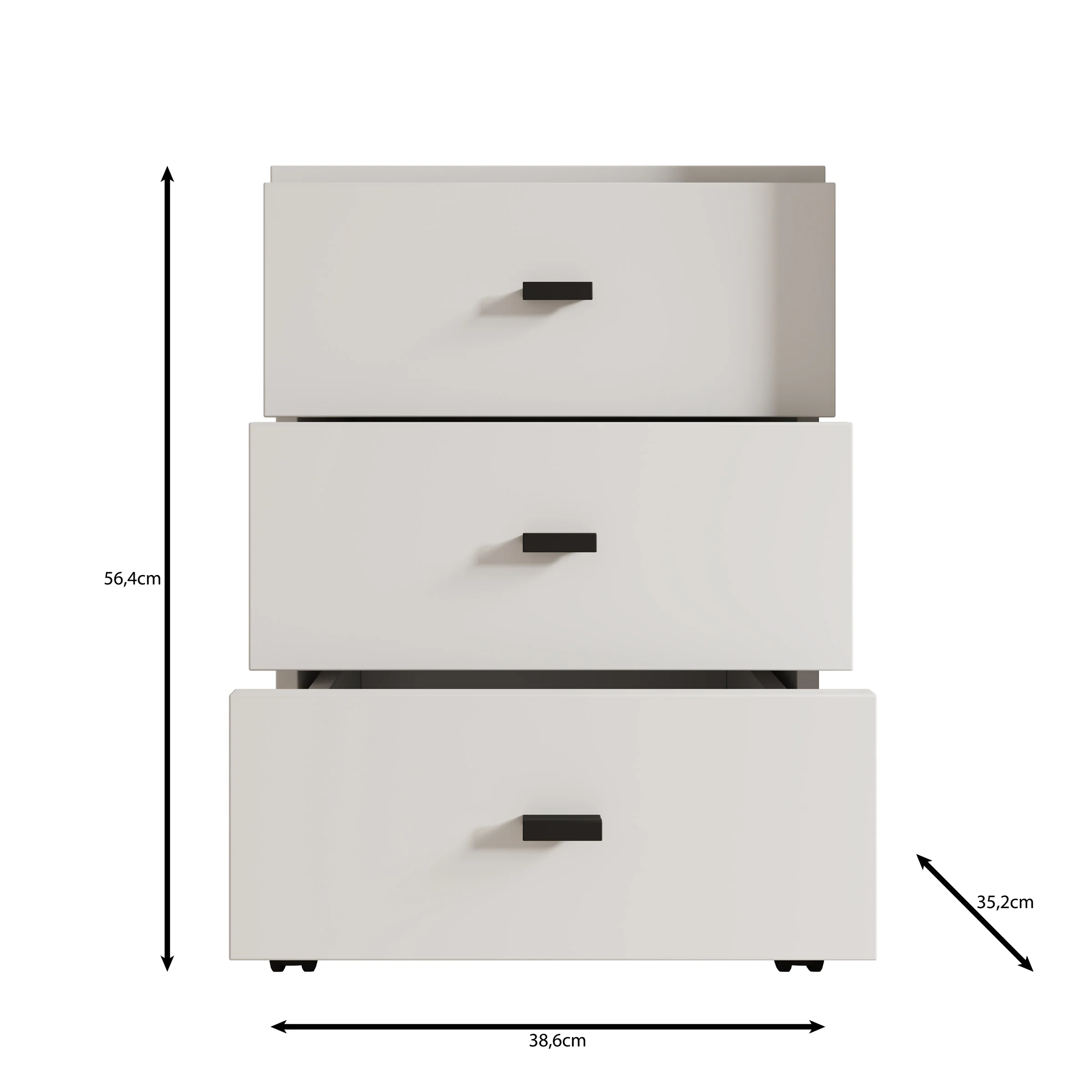 Avellio - Ladekast met 3 lades - Eikenpatroon - 39x35x57 cm - Image 6