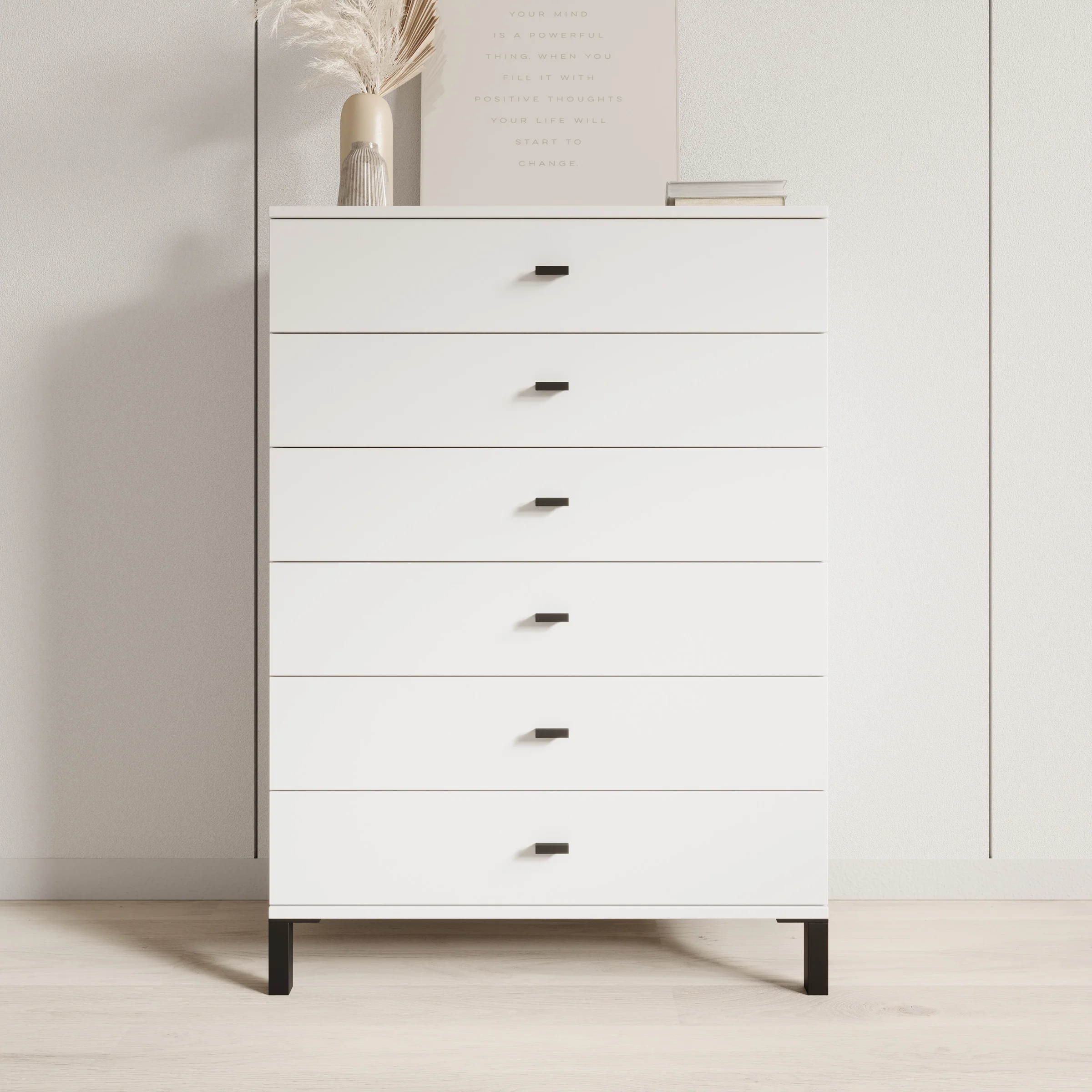 Avellio - Ladekast met 6 lades - Wit - 77x35x110 cm - Image 3