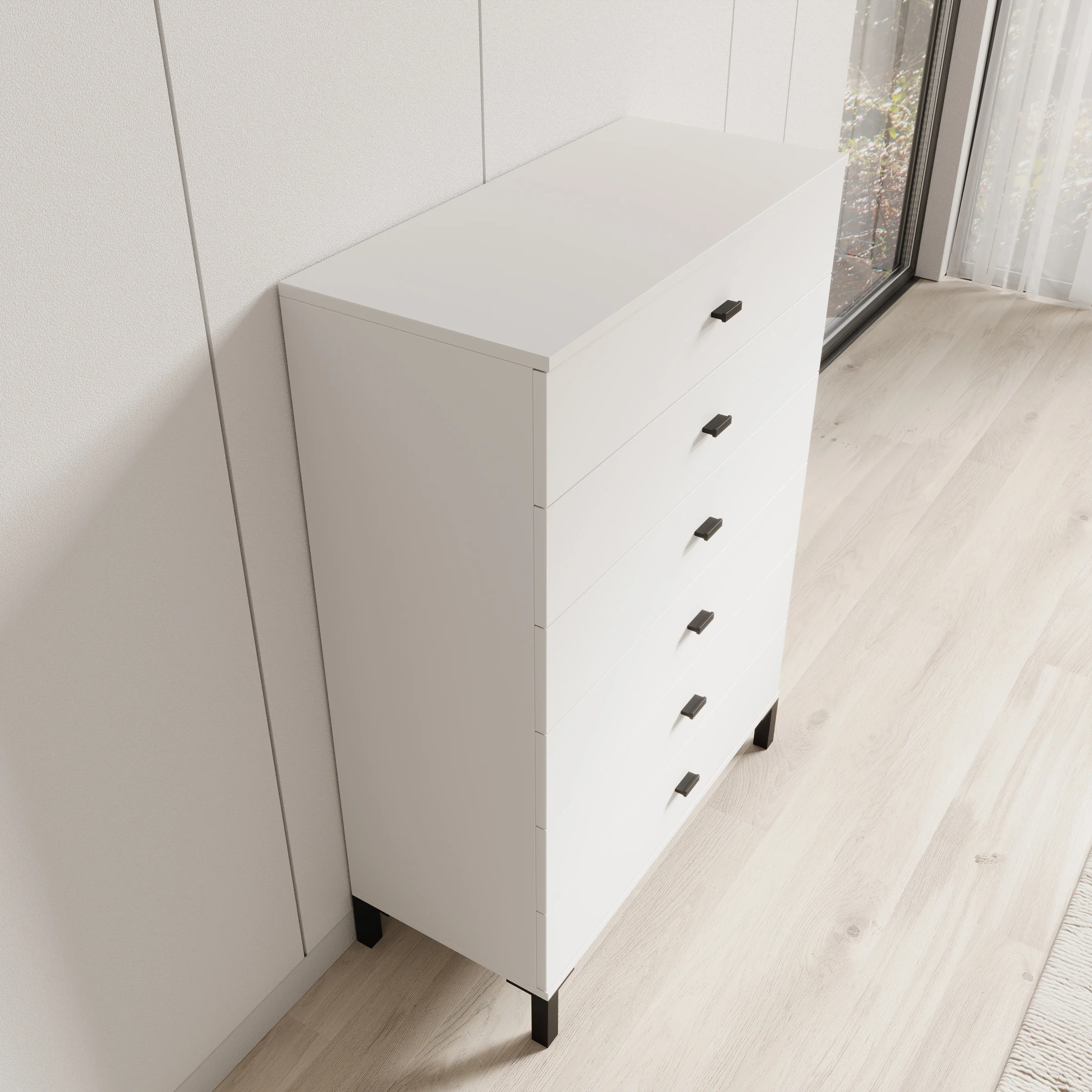 Avellio - Ladekast met 6 lades - Wit - 77x35x110 cm - Image 5