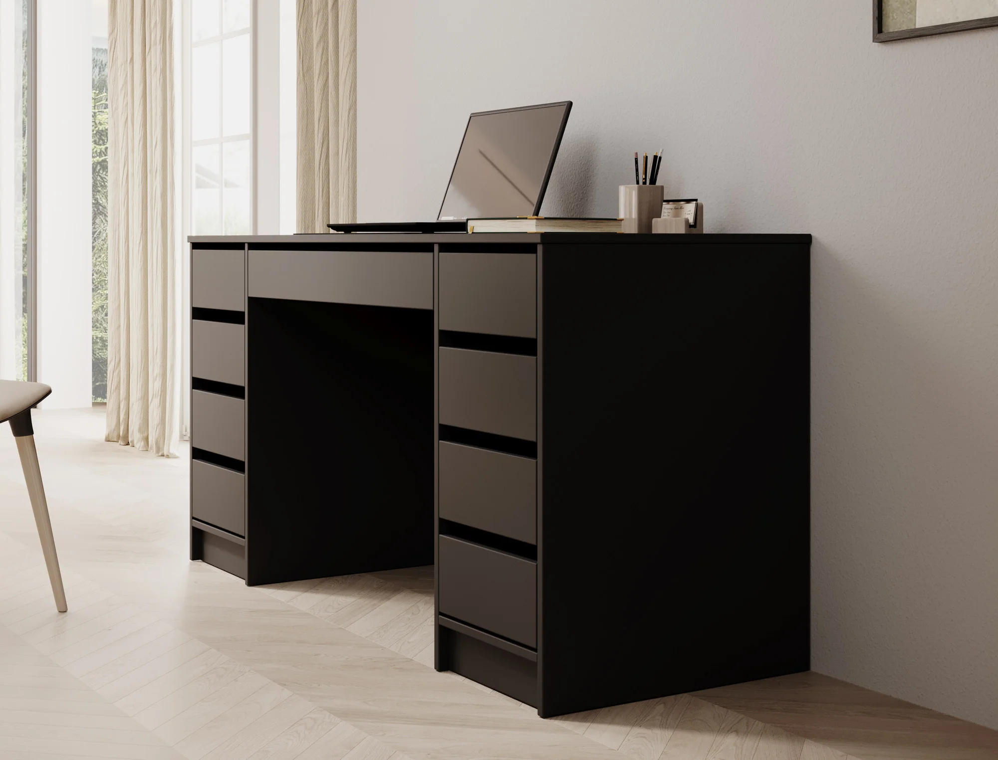 Avio 2 - Bureau - Zwart - 154x55 cm - Image 4