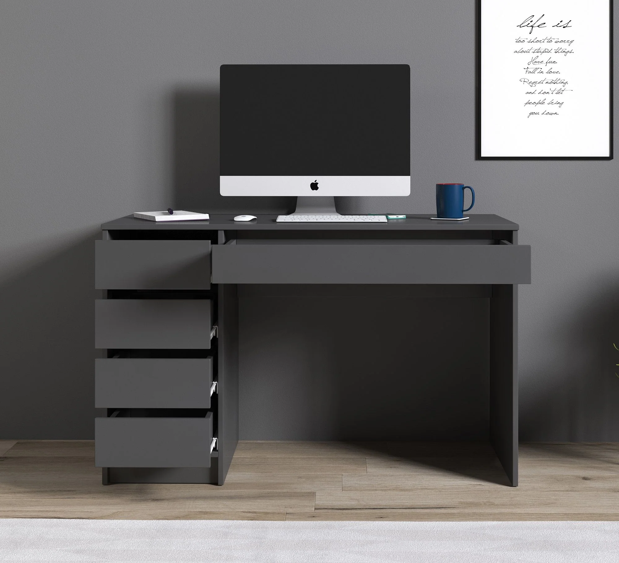Avio - Bureau - Grijs - 120x55 cm - Image 3