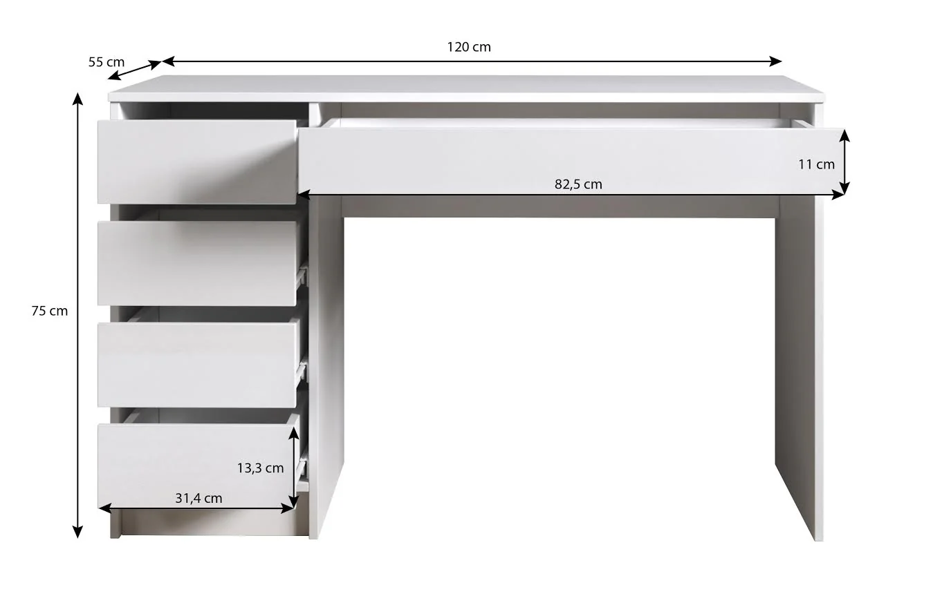 Avio - Bureau - Wit - 120x55 cm - Image 5