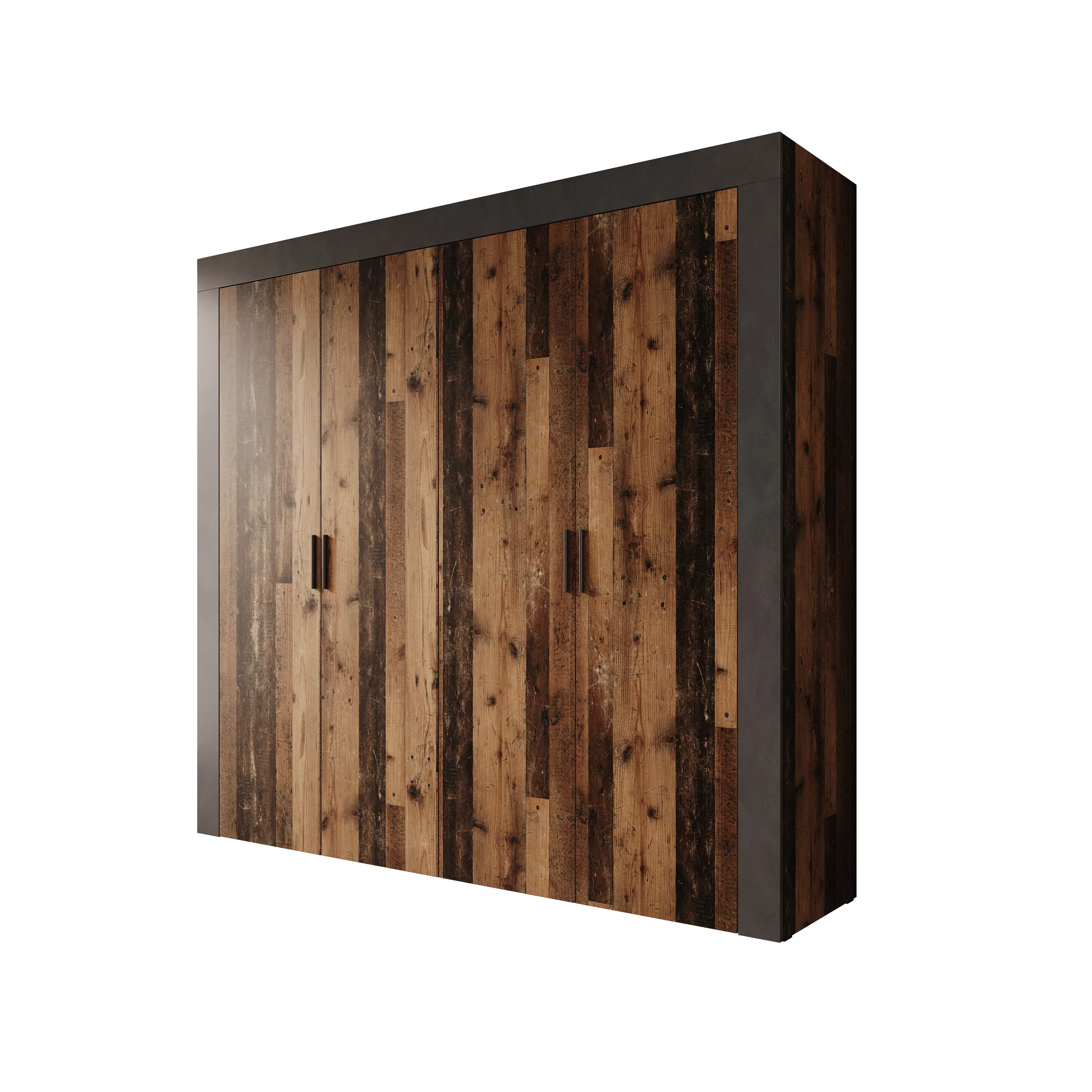 Azen - Kledingkast 4 deurs - Eikenpatroon - 230x54x211 cm - Image 6