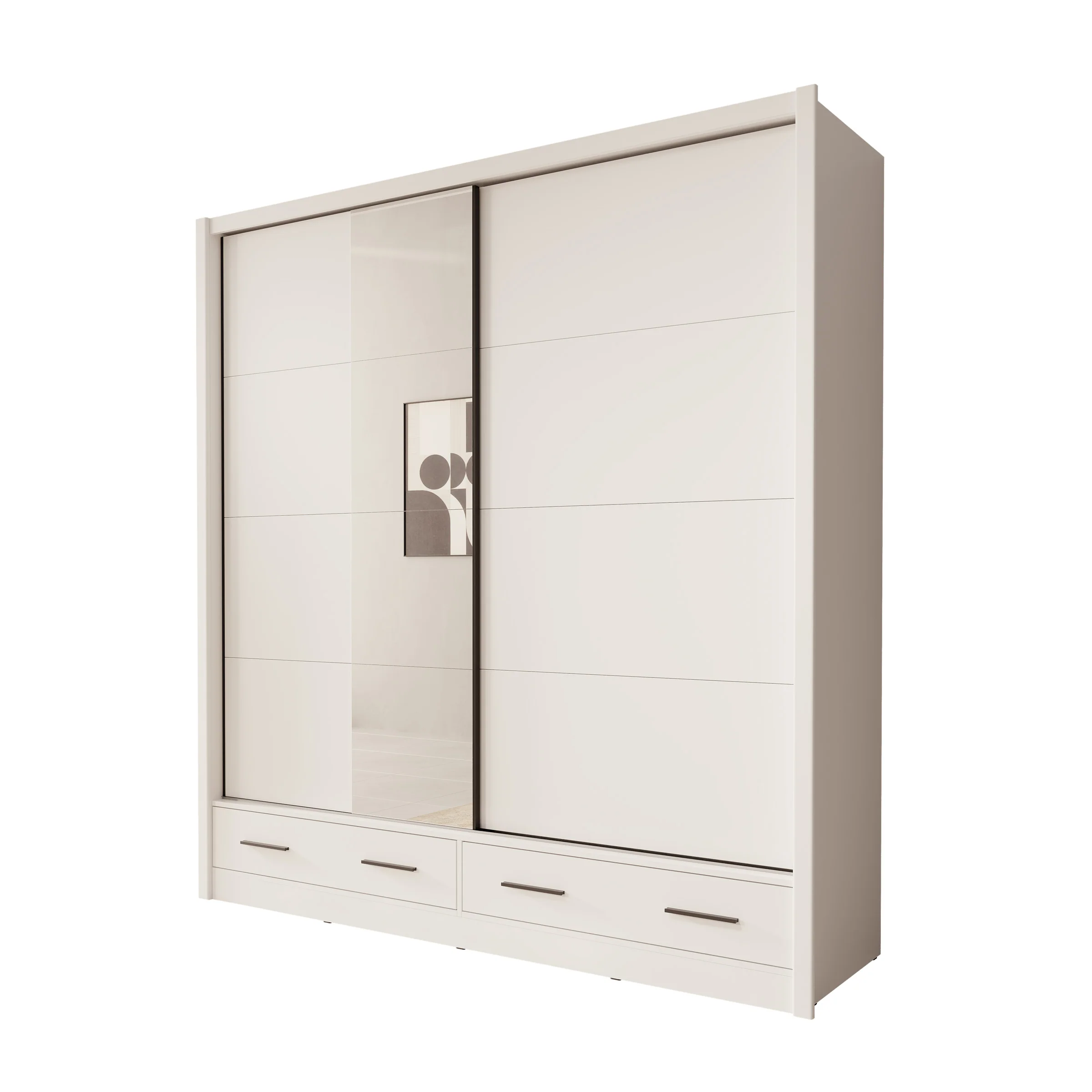 Azul - Kledingkast met schuifdeuren - Wit - 205x60x216 cm - Image 7